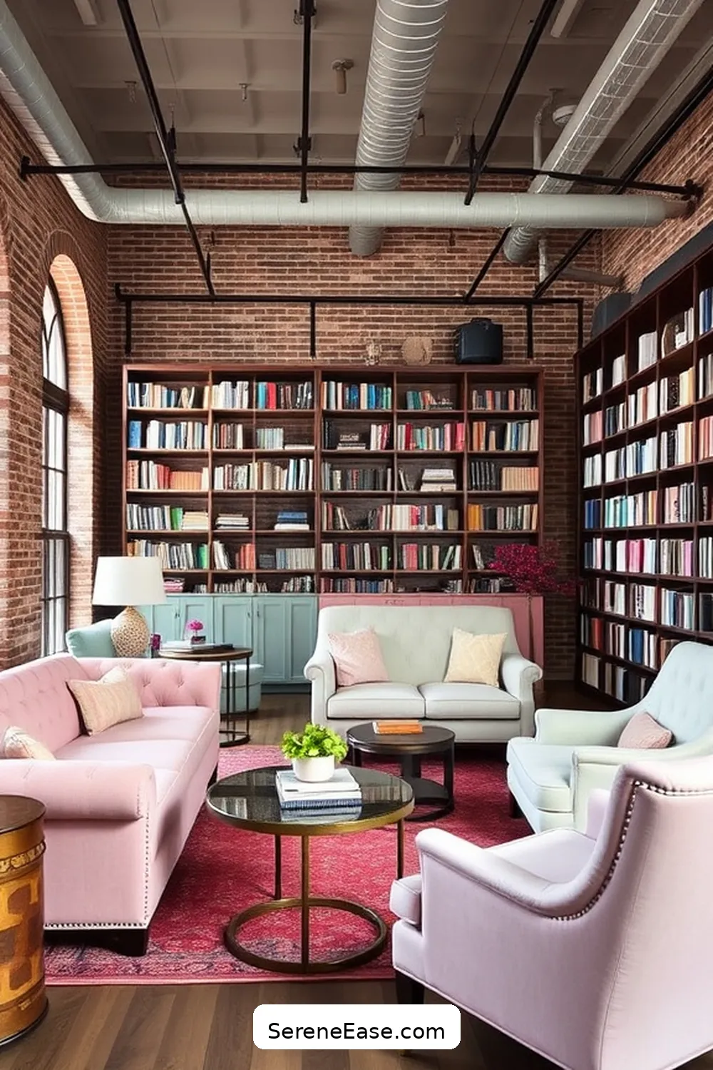 Choose Pastel-Colored Furniture for 22 Ways to Incorporate Pastels Into Industrial-Style Libraries
