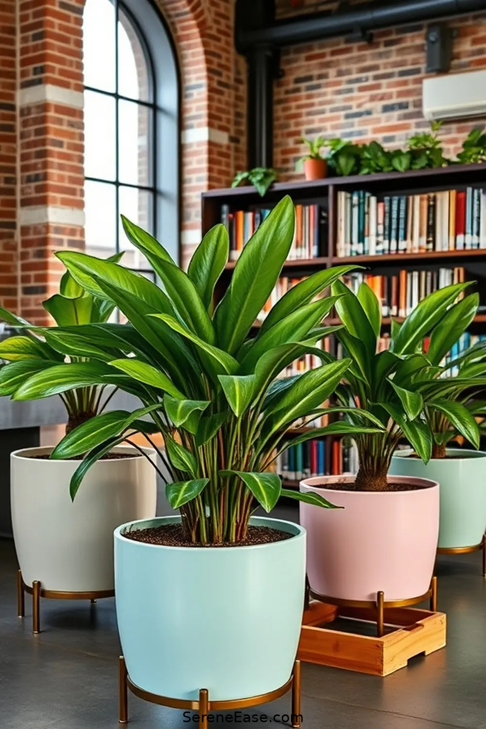 Incorporate Pastel Planters for 22 Ways to Incorporate Pastels Into Industrial-Style Libraries