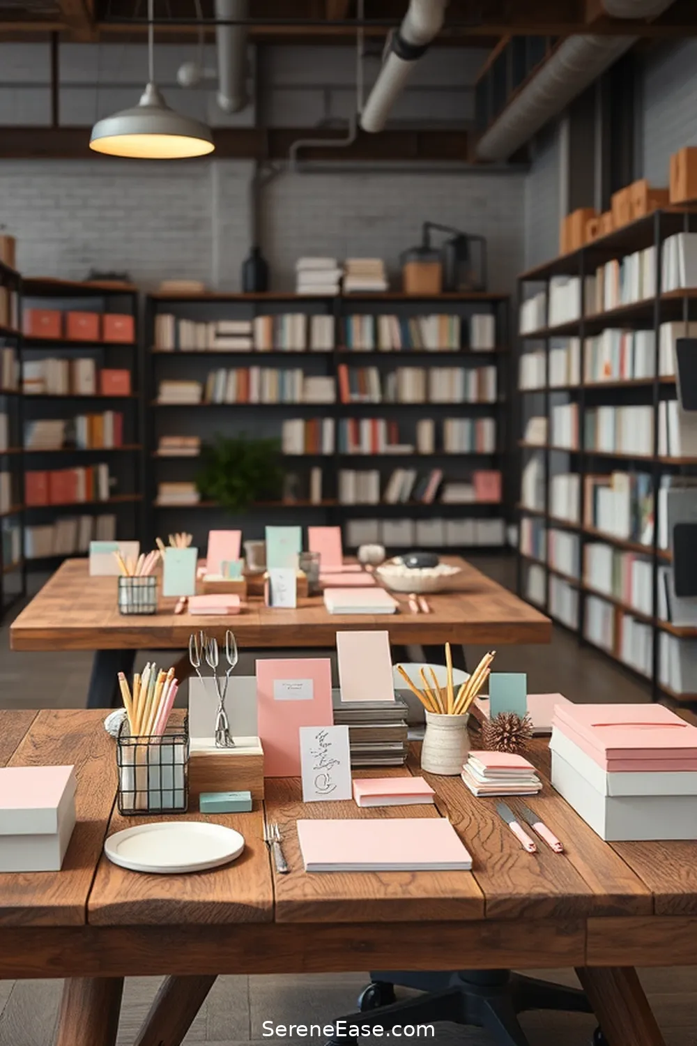 Incorporate Pastel Stationery and Supplies for 22 Ways to Incorporate Pastels Into Industrial-Style Libraries