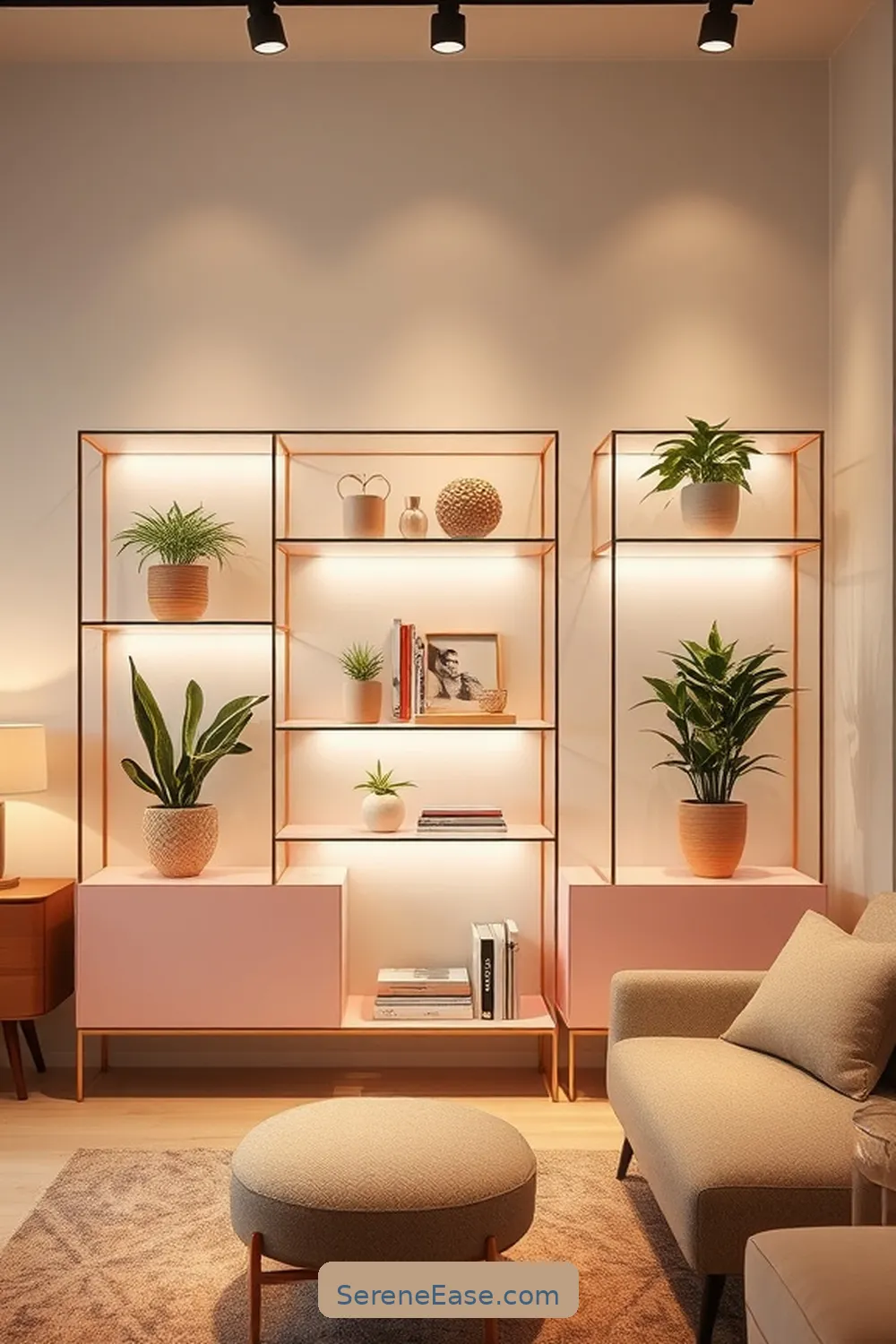 22 Ways to Incorporate Pastels in Your Mid-Century Modern Living Room Style 14 Incorporate Pastel Shelving for 22 Ways to Incorporate Pastels in Your Mid-Century Modern Living Room Style