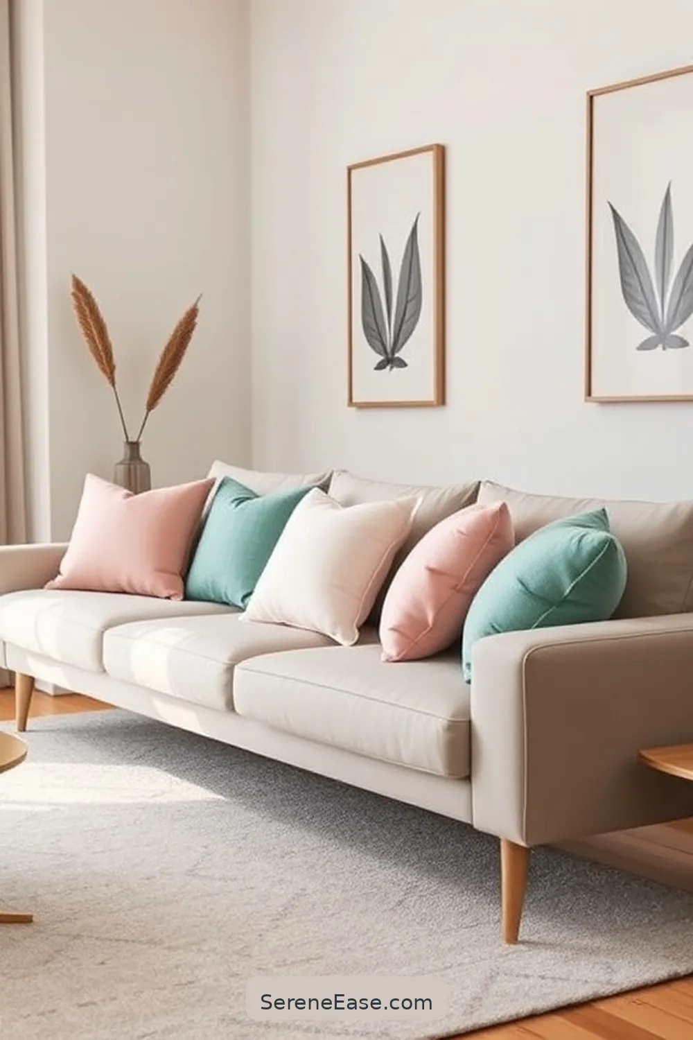 22 Ways to Incorporate Pastels in Your Mid-Century Modern Living Room Style 4 Incorporate Pastel Throw Pillows for 22 Ways to Incorporate Pastels in Your Mid-Century Modern Living Room Style