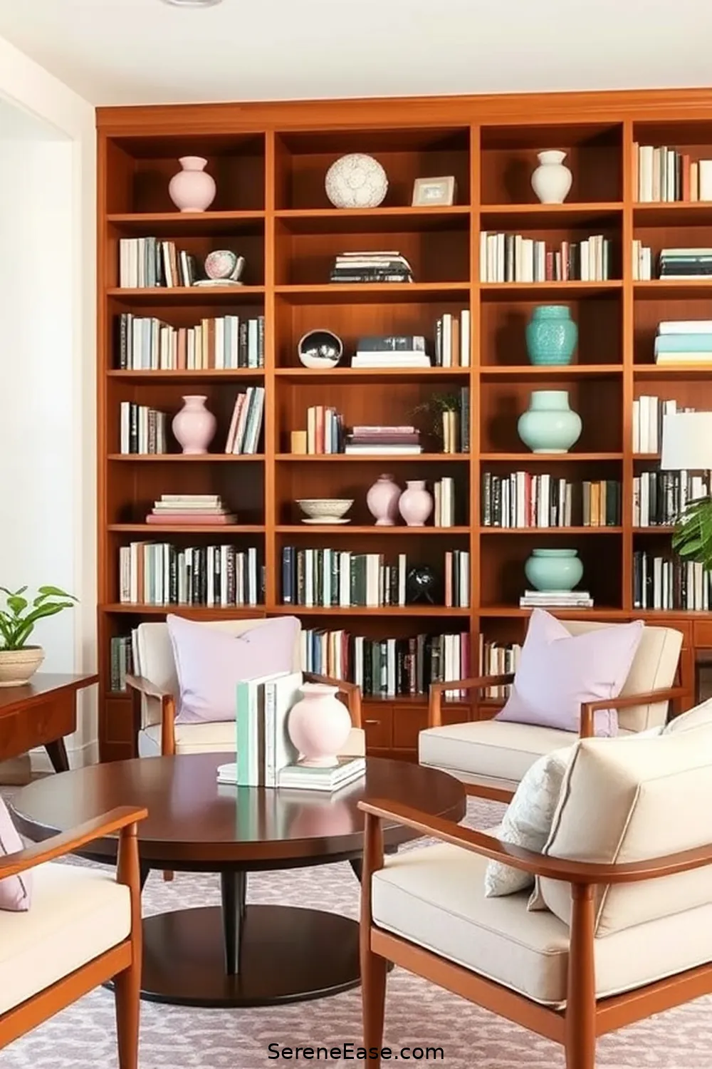 22 Ways to Incorporate Pastels in Your Mid-Century Modern Style Library 10 Decorate With Pastel Accessories for 22 Ways to Incorporate Pastels in Your Mid-Century Modern Style Library