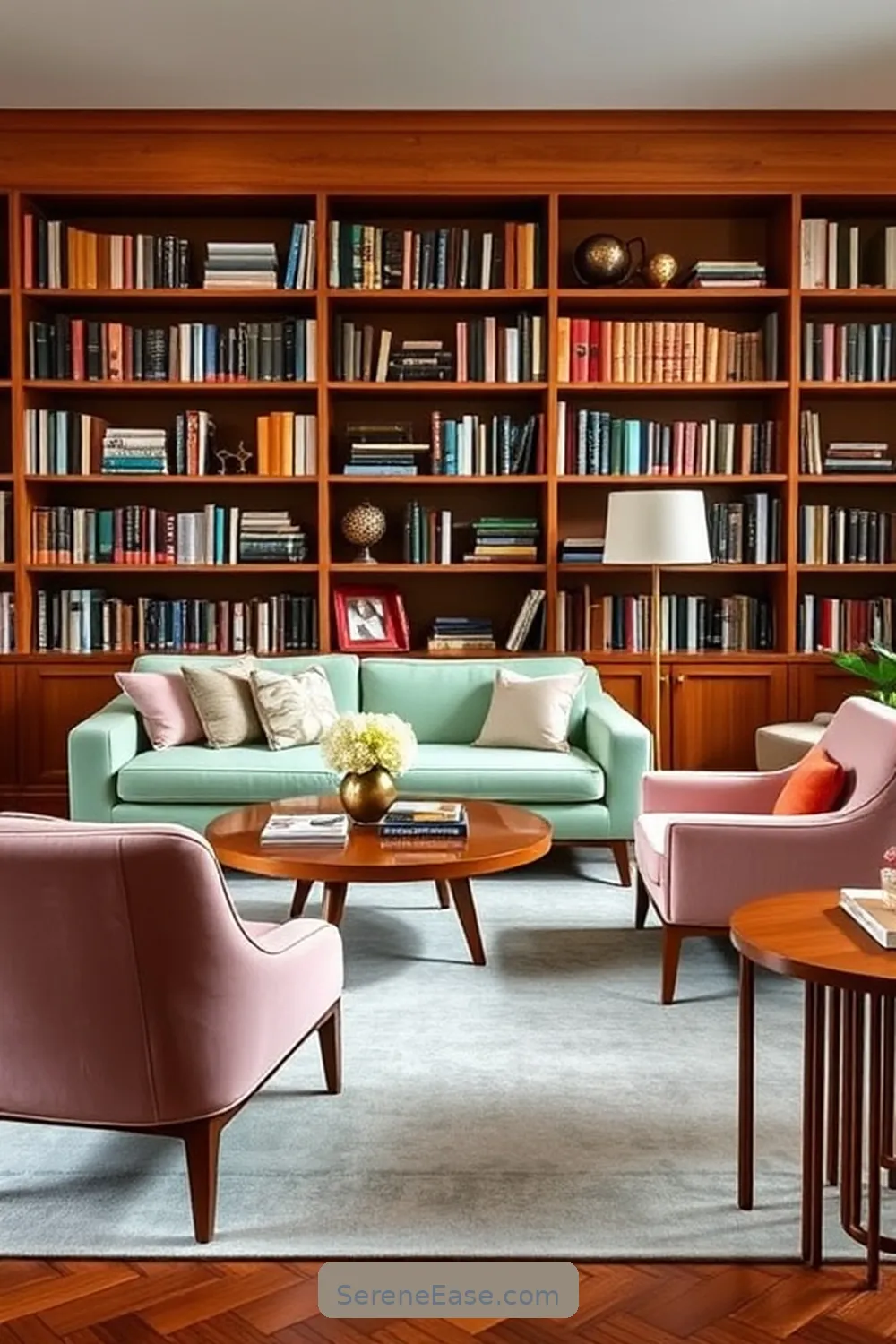 22 Ways to Incorporate Pastels in Your Mid-Century Modern Style Library 4 Incorporate Pastel Furniture Pieces for 22 Ways to Incorporate Pastels in Your Mid-Century Modern Style Library