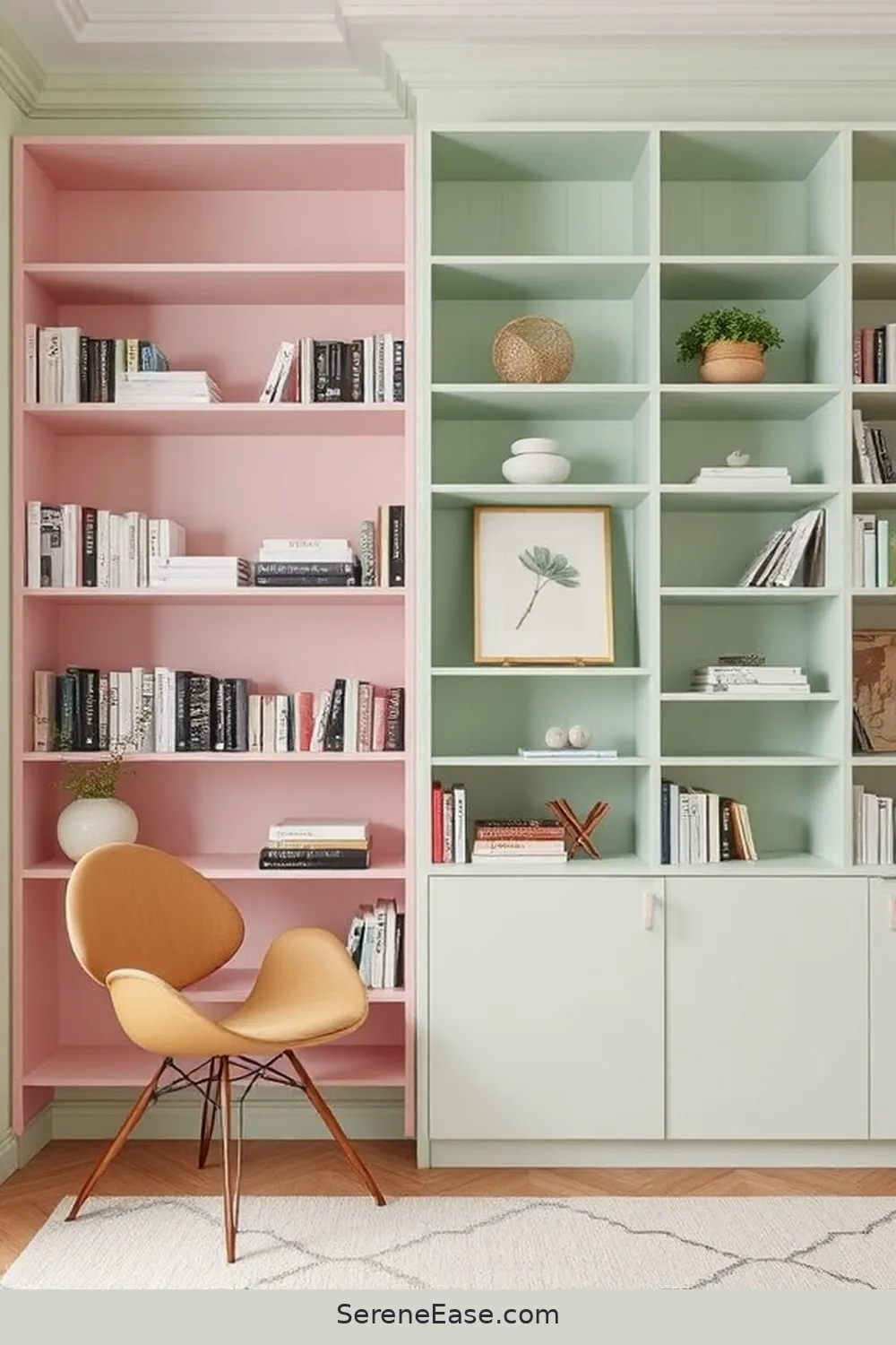 22 Ways to Incorporate Pastels in Your Mid-Century Modern Style Library 15 Use Pastel Shelving Units for 22 Ways to Incorporate Pastels in Your Mid-Century Modern Style Library