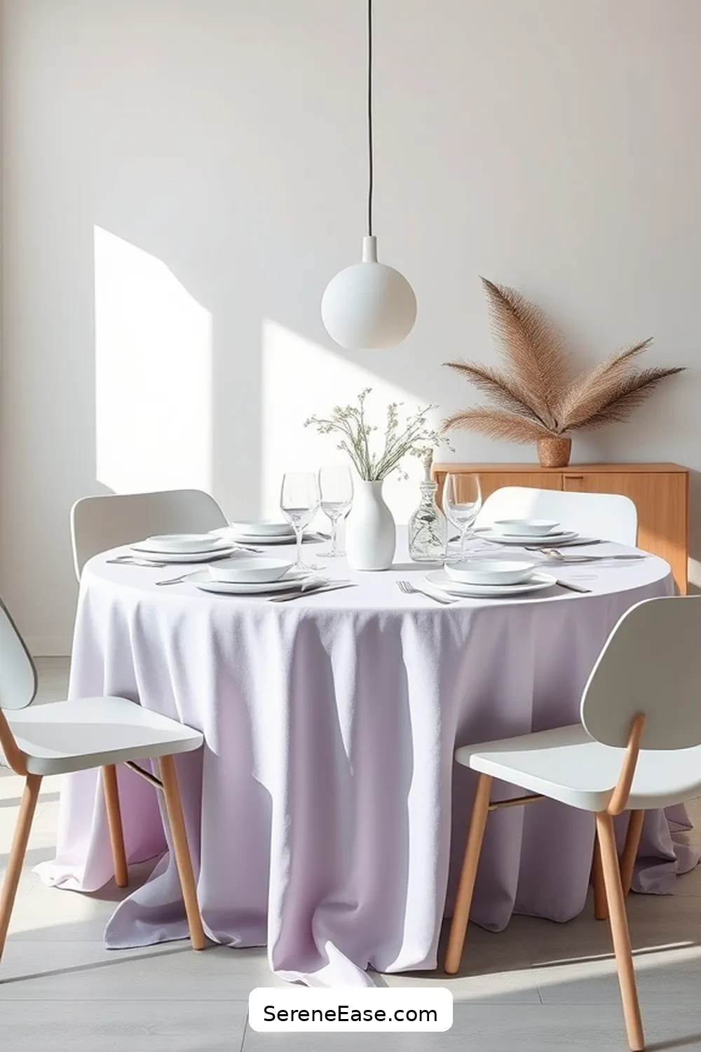 22 Ways to Incorporate Pastels in a Minimalist Dining Room Style 12 11. Choose a Pastel Tablecloth for 22 Ways to Incorporate Pastels in a Minimalist Dining Room Style