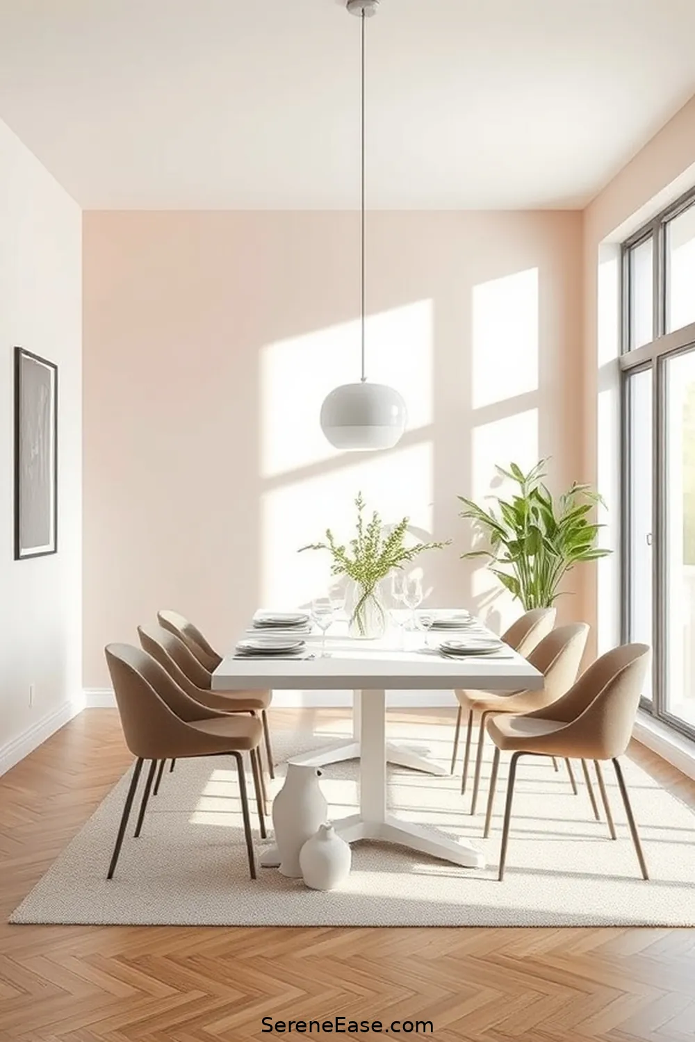 22 Ways to Incorporate Pastels in a Minimalist Dining Room Style 8 7. Feature a Pastel Accent Wall for 22 Ways to Incorporate Pastels in a Minimalist Dining Room Style