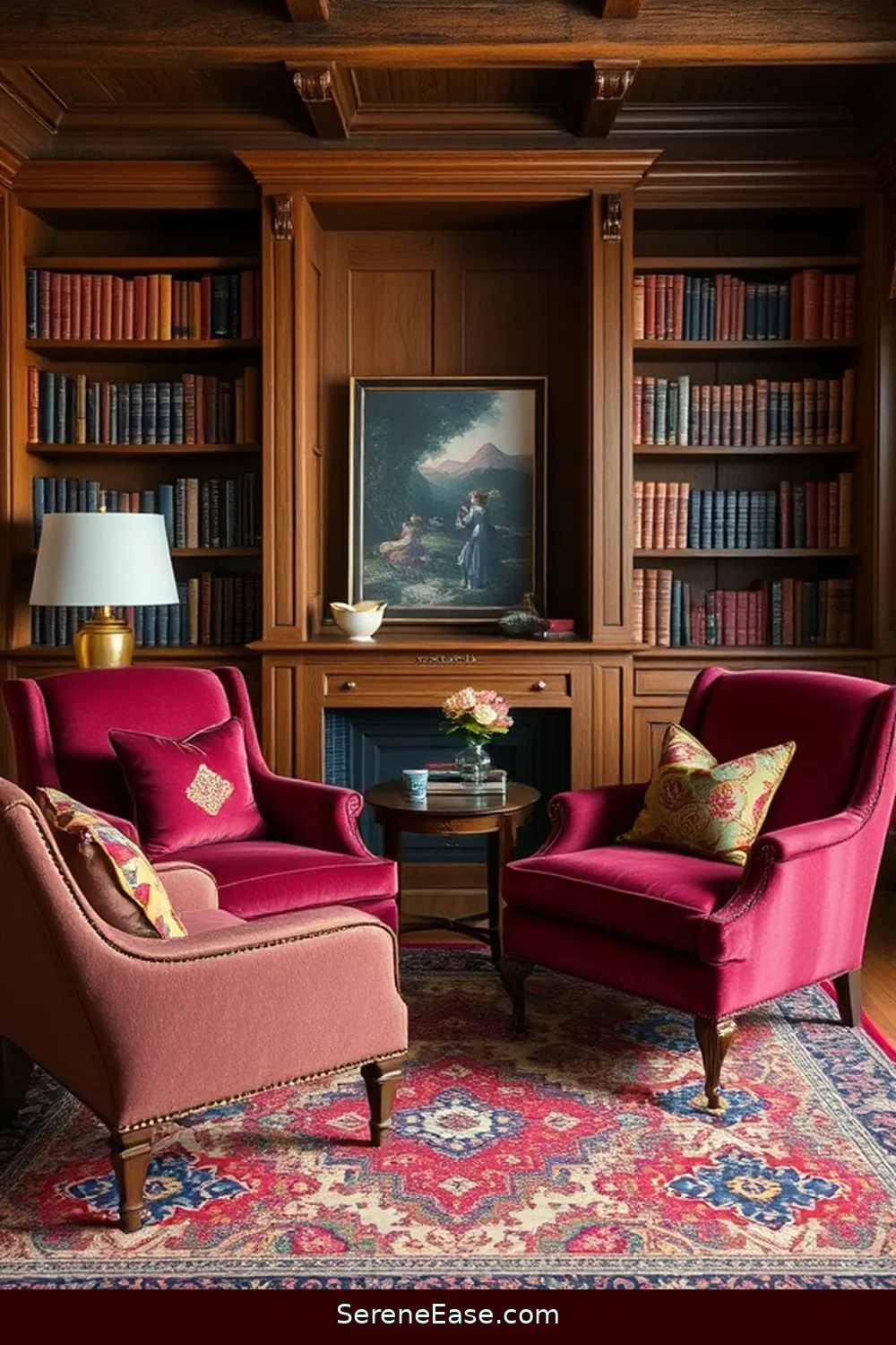 22 Ways to Infuse Jewel Tones Into Rustic Library Style 2 Incorporate Jewel-Toned Upholstery for 22 Ways to Infuse Jewel Tones Into Rustic Library Style