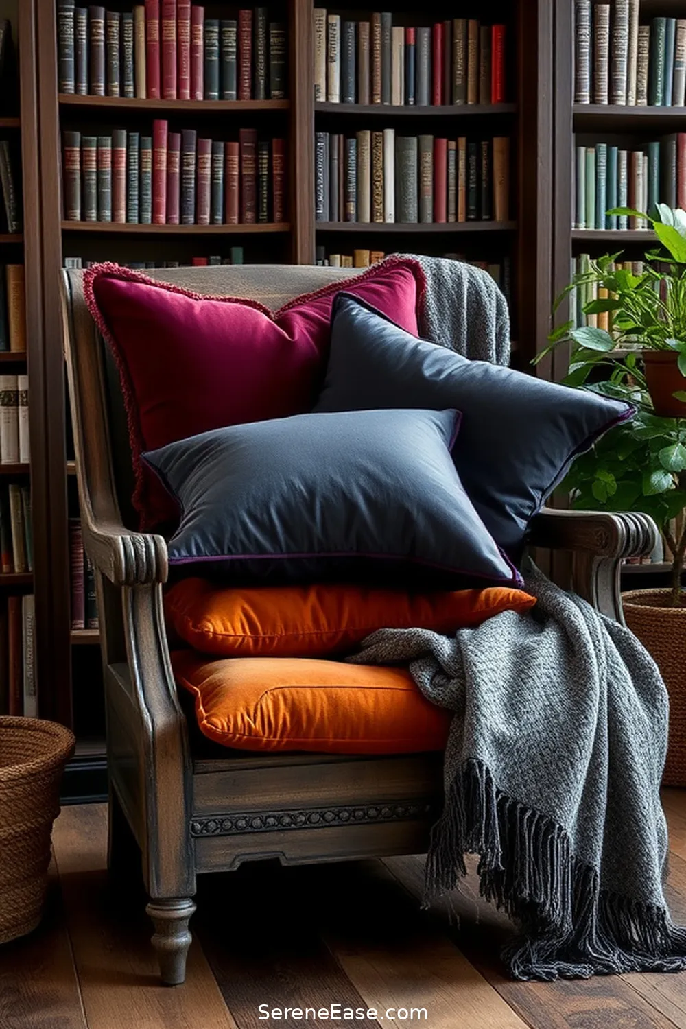 22 Ways to Infuse Jewel Tones Into Rustic Library Style 7 Mix Jewel-Toned Accents With Wood for 22 Ways to Infuse Jewel Tones Into Rustic Library Style