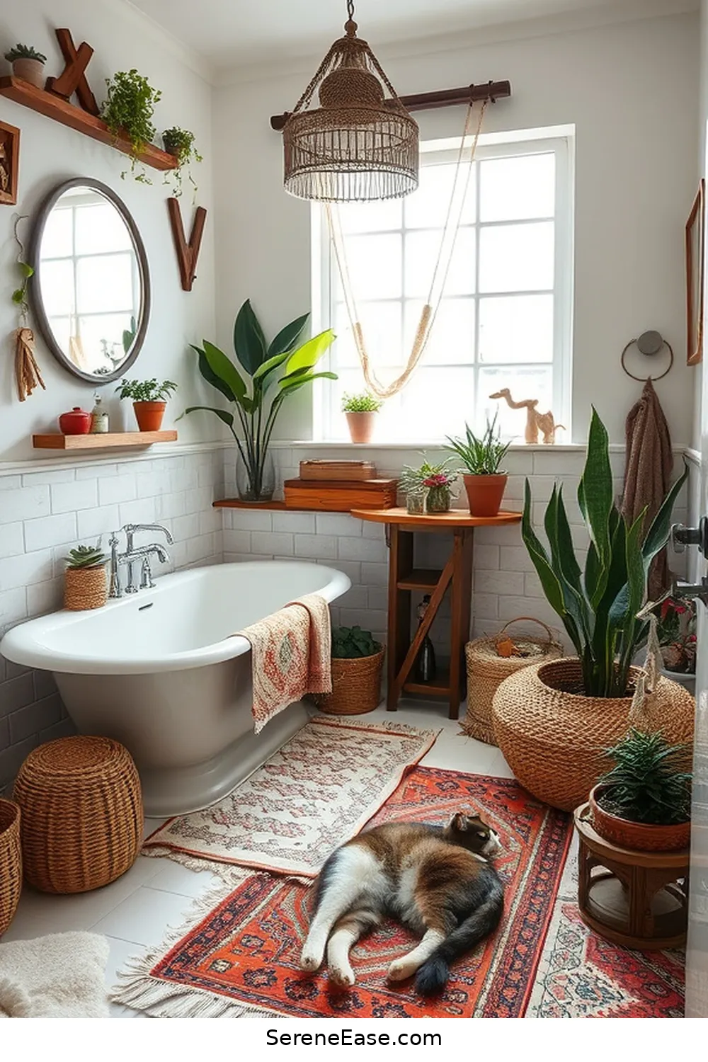 22 Ways to Style a Monochromatic Bohemian Bathroom 6 Add Vintage Bohemian Accents for 22 Ways to Style a Monochromatic Bohemian Bathroom