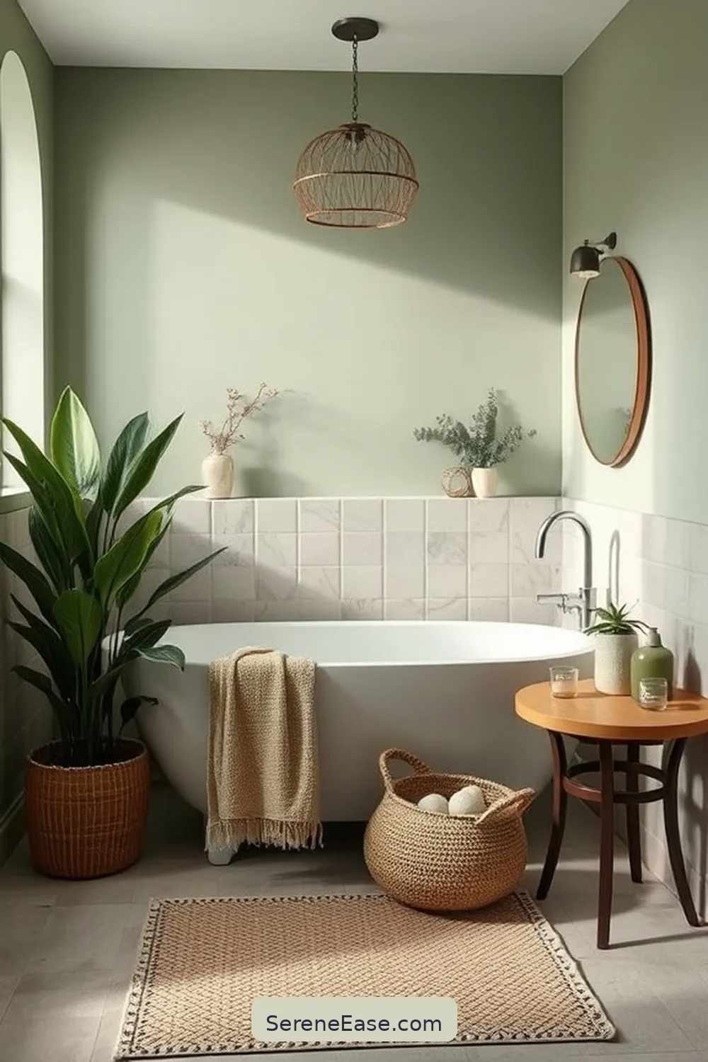 22 Ways to Style a Monochromatic Bohemian Bathroom 2 Choose a Soothing Color Palette for 22 Ways to Style a Monochromatic Bohemian Bathroom