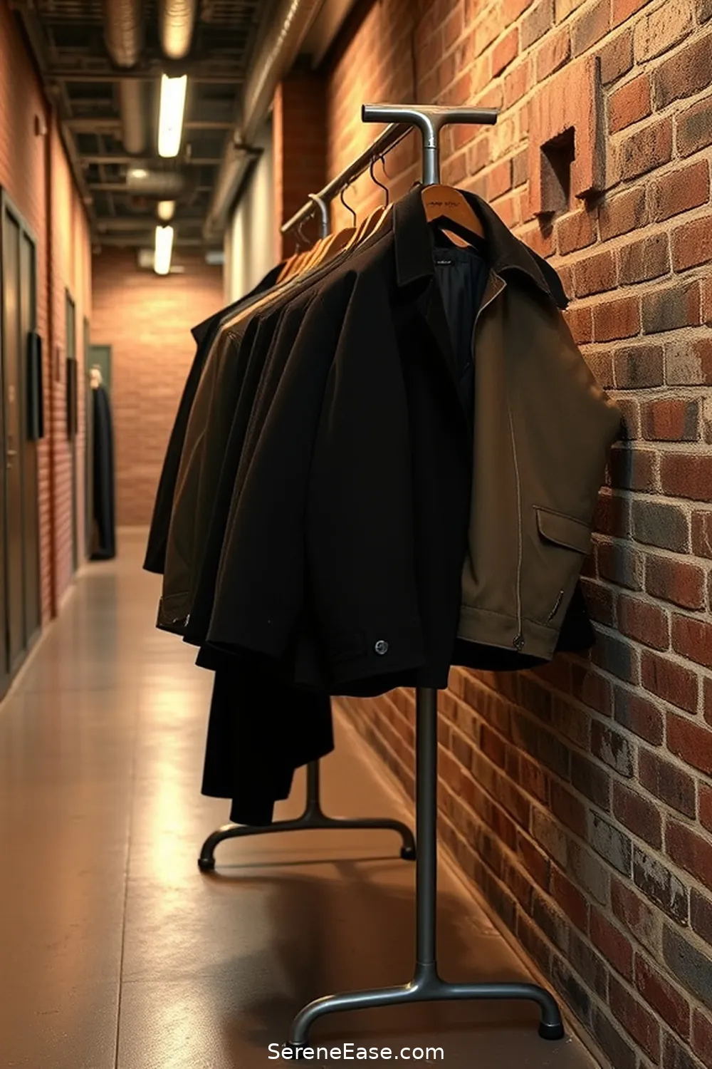 22 Ways to Use Metallic Accents in Your Industrial Style Hallway 15 Add a Metal Coat Rack for 22 Ways to Use Metallic Accents in Your Industrial Style Hallway