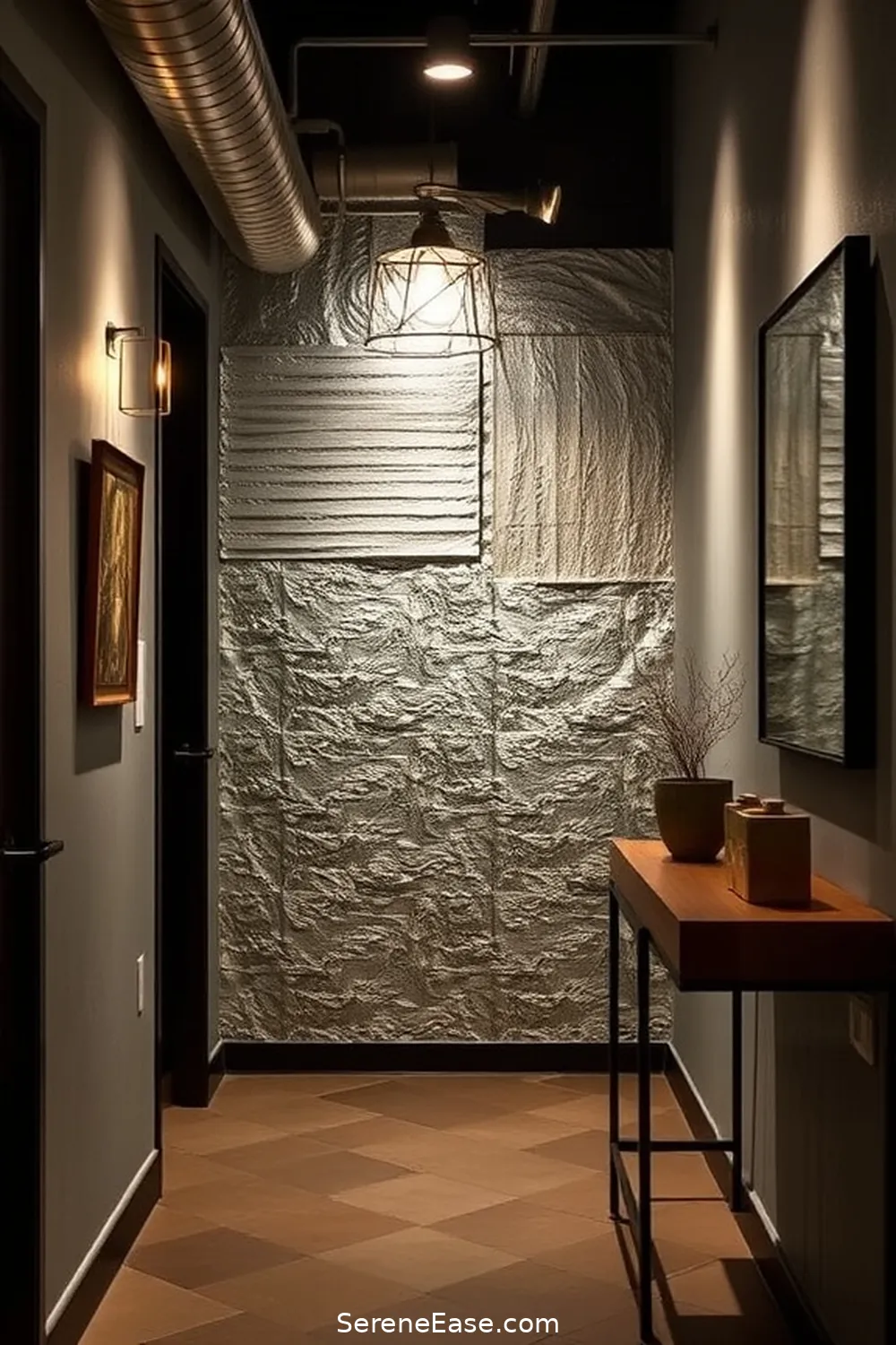 22 Ways to Use Metallic Accents in Your Industrial Style Hallway 8 Add a Metallic Accent Wall for 22 Ways to Use Metallic Accents in Your Industrial Style Hallway