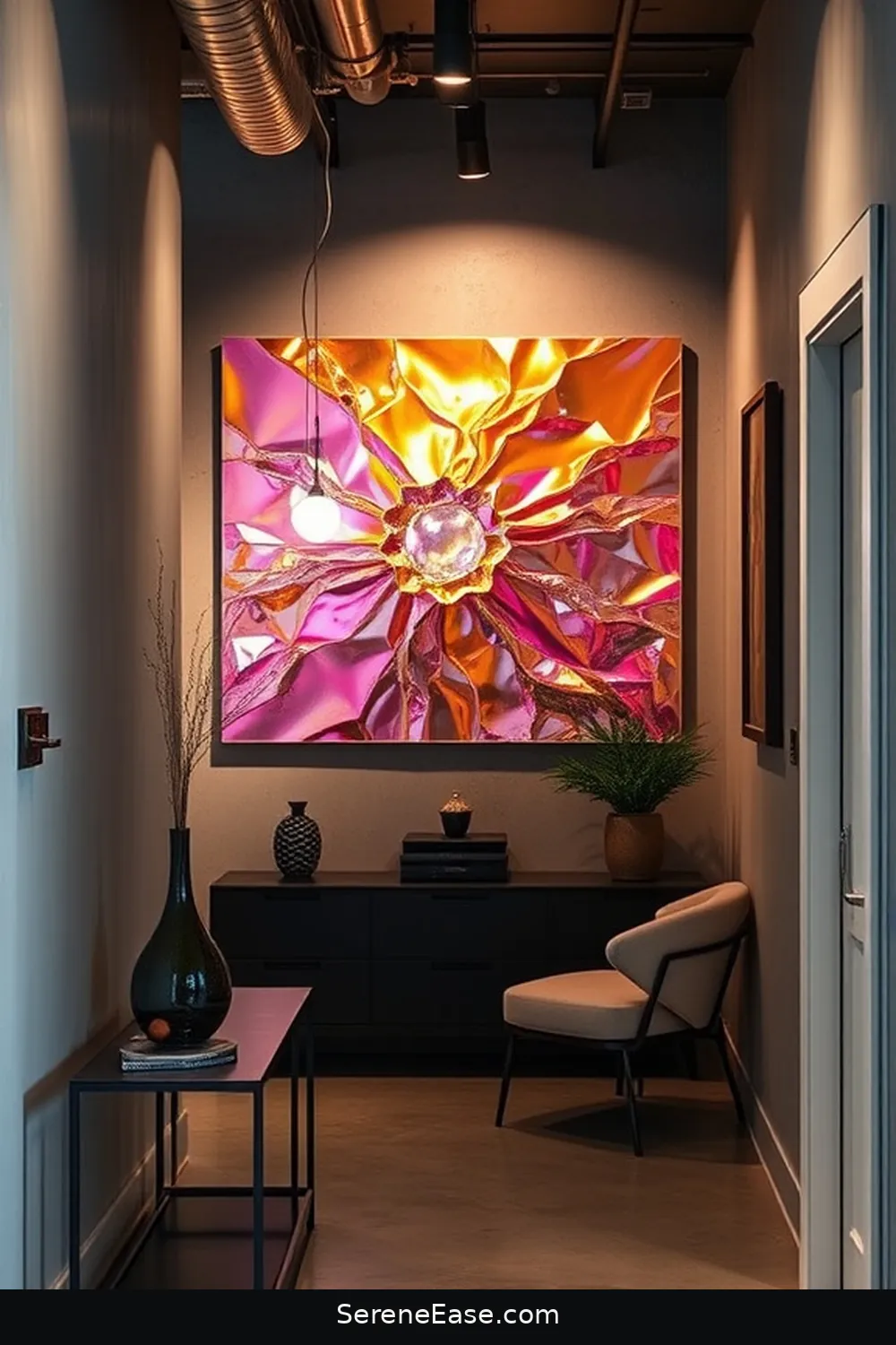 22 Ways to Use Metallic Accents in Your Industrial Style Hallway 2 Incorporate Metal Wall Art for 22 Ways to Use Metallic Accents in Your Industrial Style Hallway