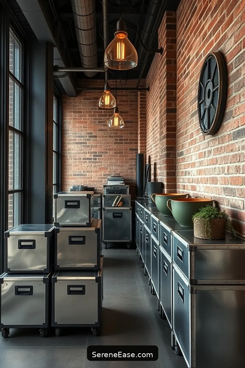 22 Ways to Use Metallic Accents in Your Industrial Style Hallway 22 Use Industrial Metal Boxes for Storage for 22 Ways to Use Metallic Accents in Your Industrial Style Hallway