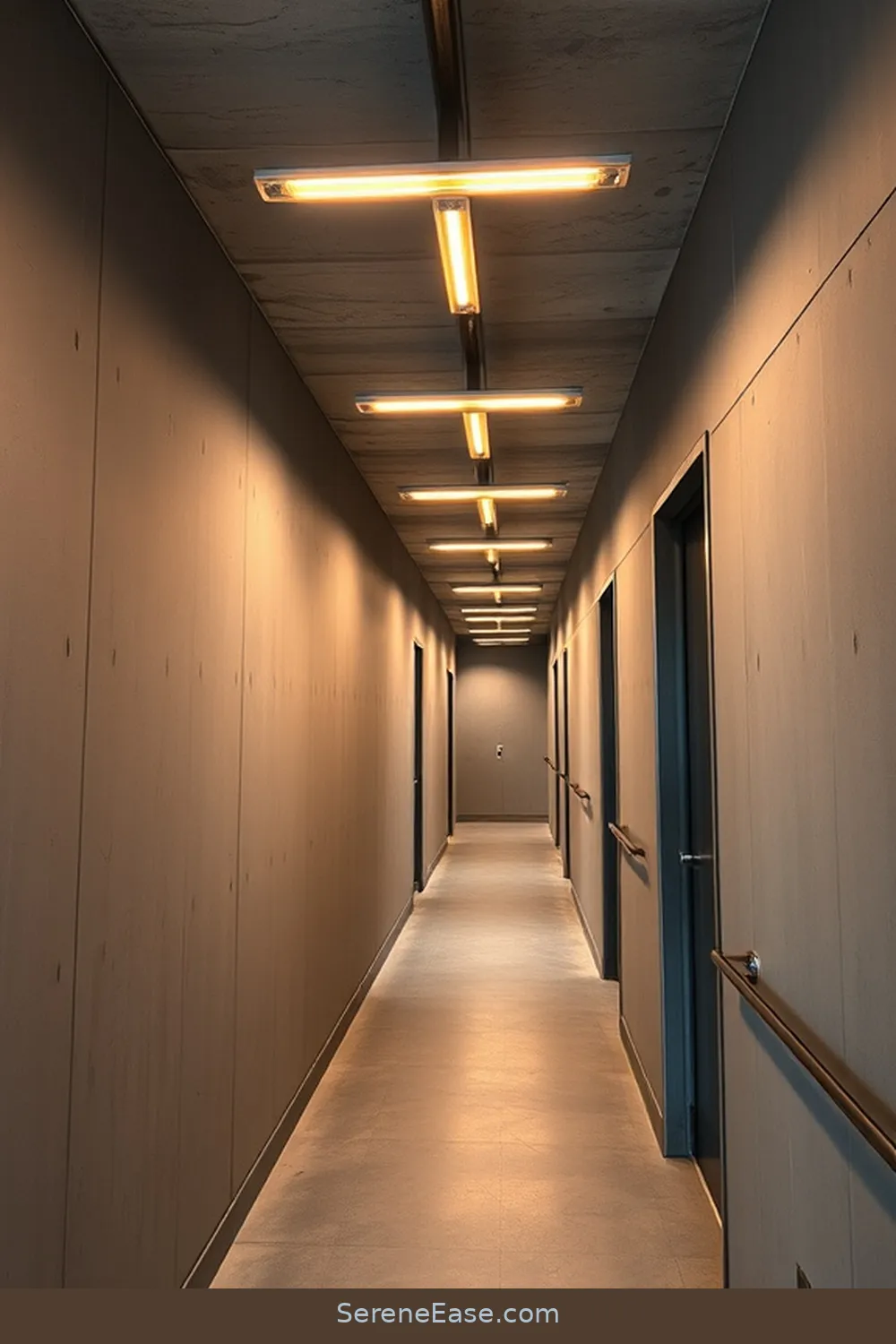22 Ways to Use Metallic Accents in Your Industrial Style Hallway 13 Use Industrial-Style Lighting Strips for 22 Ways to Use Metallic Accents in Your Industrial Style Hallway