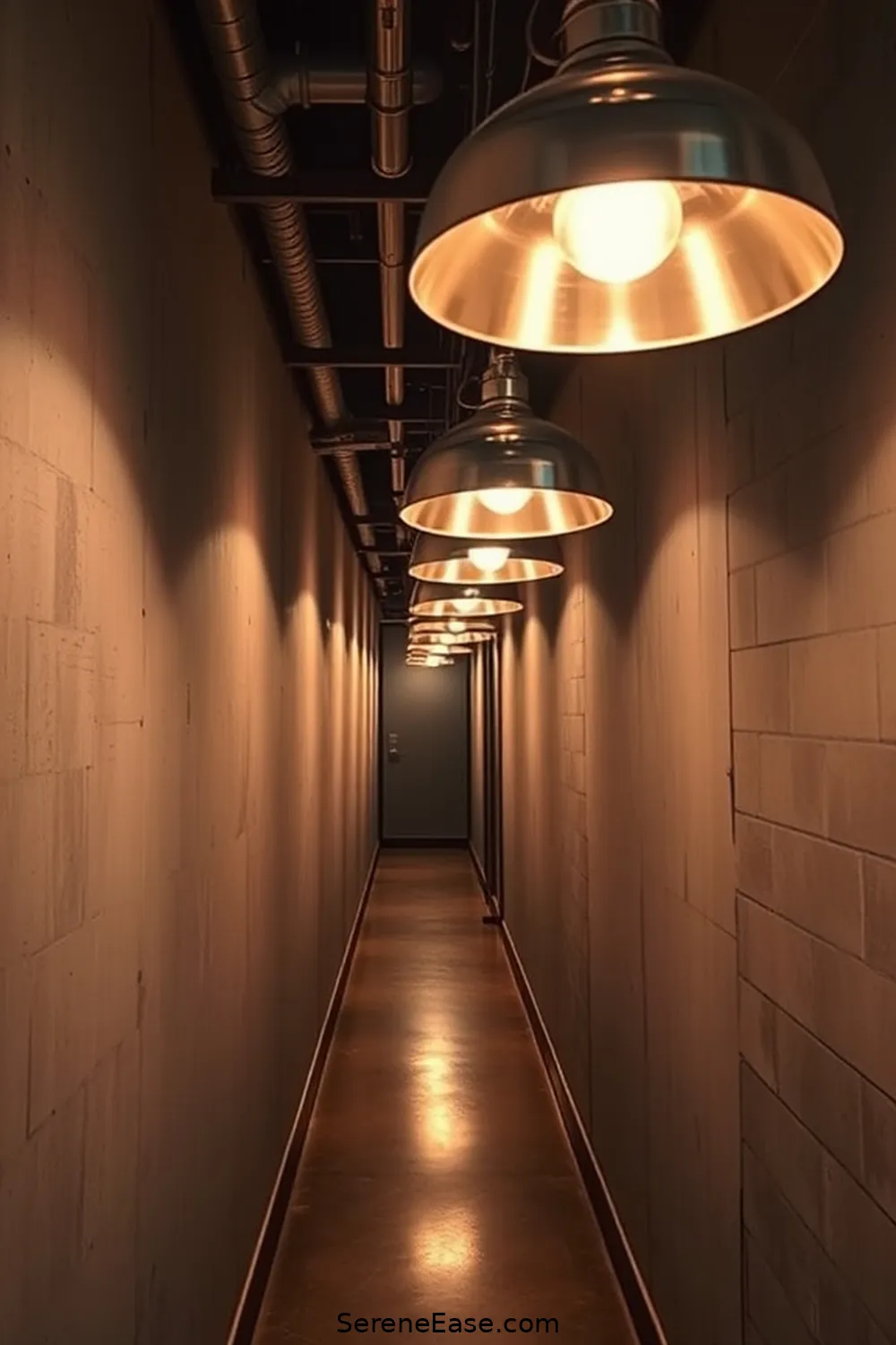 22 Ways to Use Metallic Accents in Your Industrial Style Hallway 3 Use Metallic Light Fixtures for 22 Ways to Use Metallic Accents in Your Industrial Style Hallway