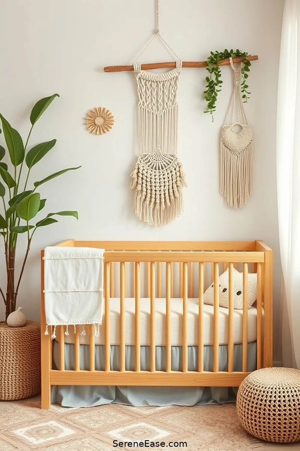 22 Ways to Use Neutral Tones in Bohemian Nursery Style 19 Choose a Neutral Crib for 22 Ways to Use Neutral Tones in Bohemian Nursery Style