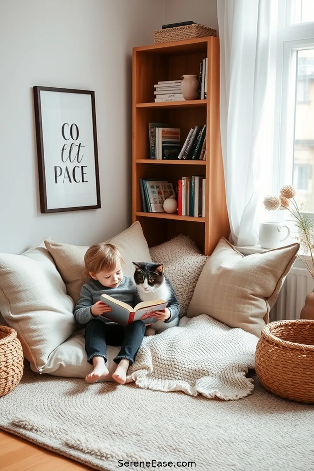 22 Ways to Use Neutral Tones in Bohemian Nursery Style 21 Create a Reading Corner for 22 Ways to Use Neutral Tones in Bohemian Nursery Style