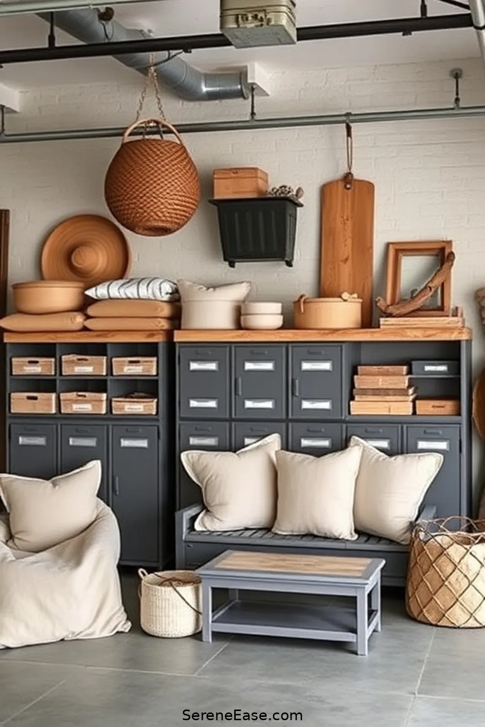 22 Ways to Use Neutral Tones in Industrial-Style Garages 18 Create a Neutral Color Palette With Accessories for 22 Ways to Use Neutral Tones in Industrial-Style Garages
