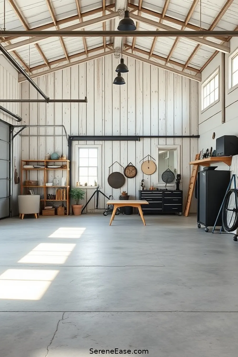 22 Ways to Use Neutral Tones in Industrial-Style Garages 3 Incorporate Whitewashed Wood Accents for 22 Ways to Use Neutral Tones in Industrial-Style Garages