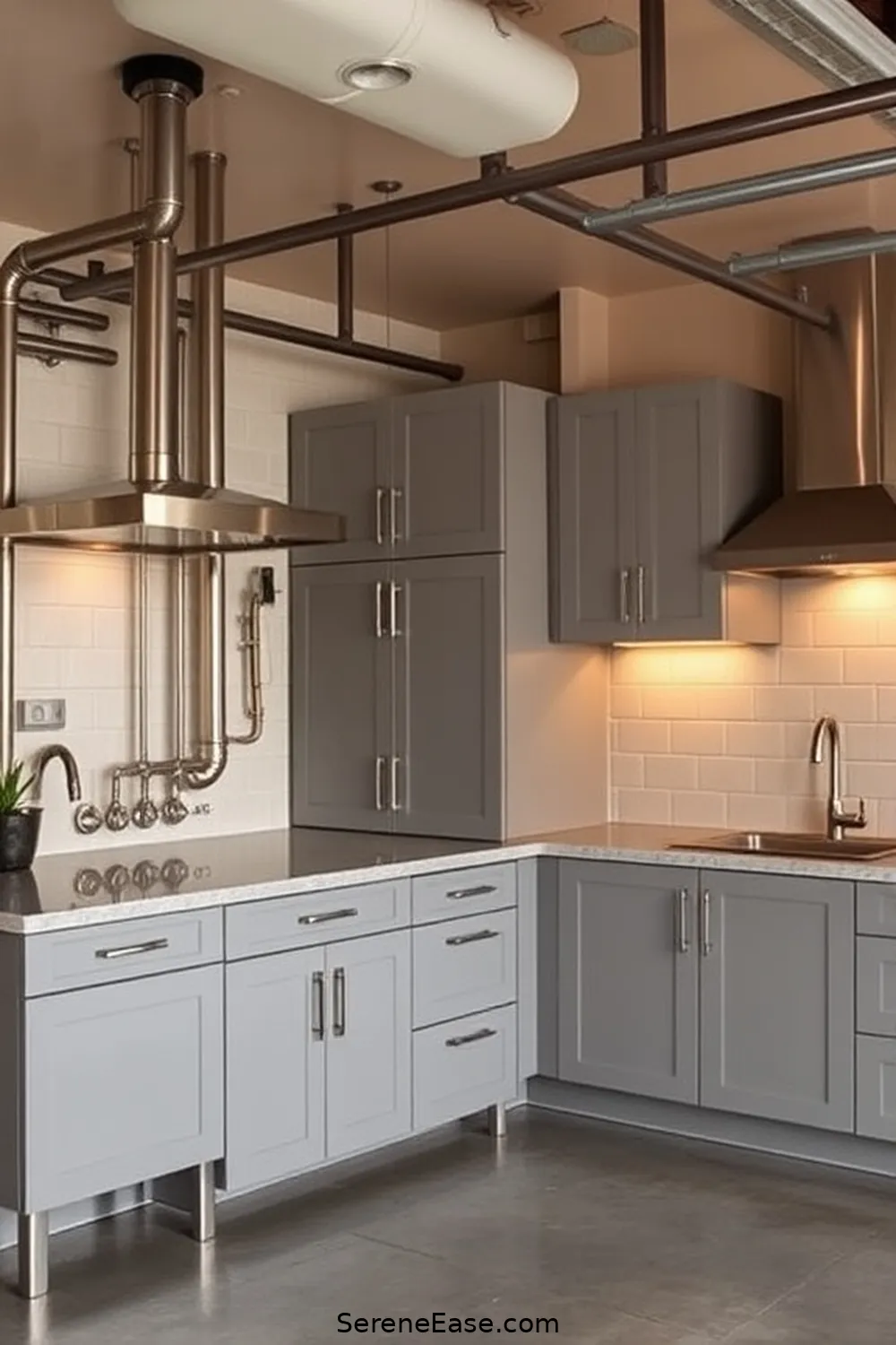 22 Ways to Use Neutral Tones in Industrial-Style Garages 5 Use Neutral-Toned Metal Fixtures for 22 Ways to Use Neutral Tones in Industrial-Style Garages