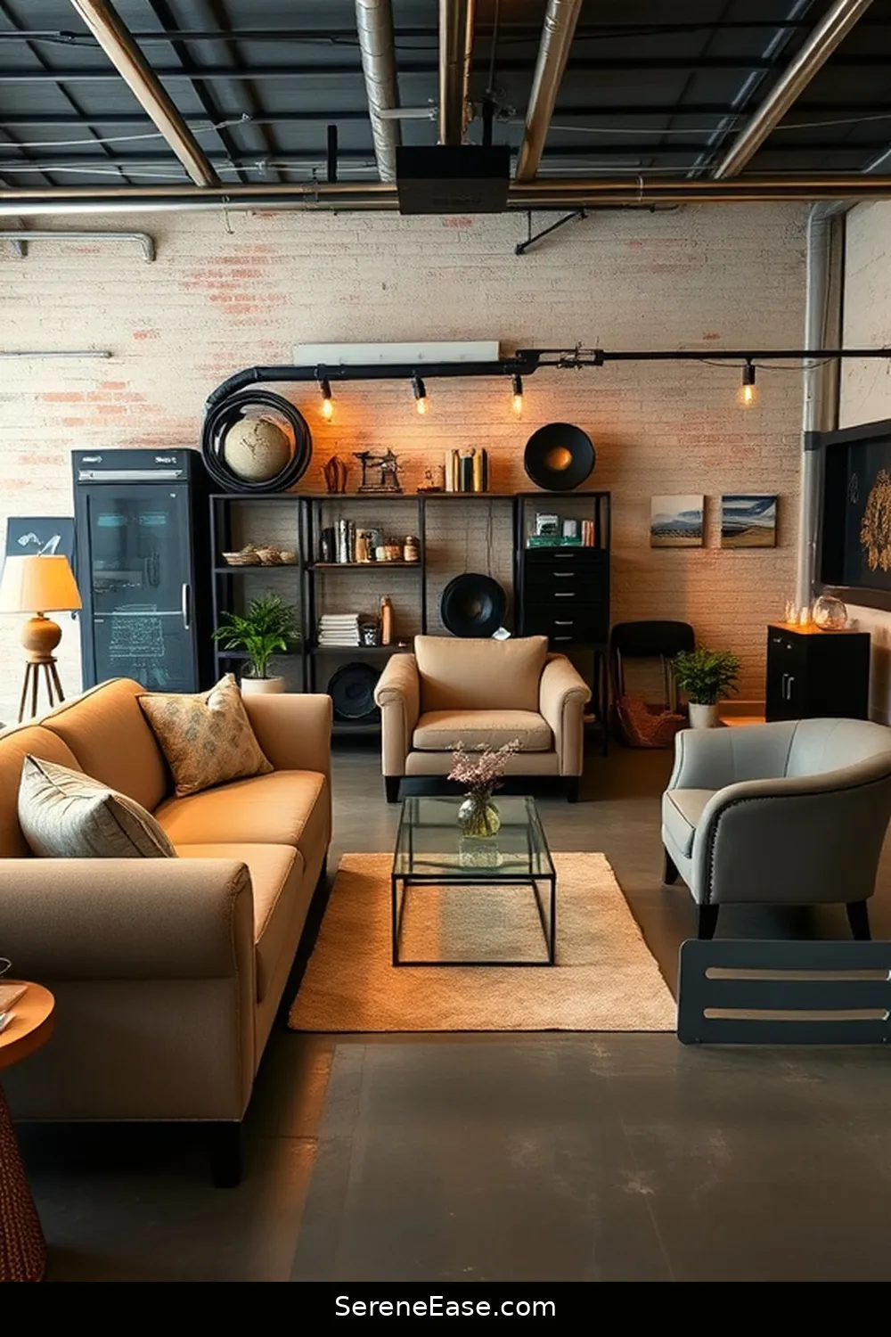 22 Ways to Use Neutral Tones in Industrial-Style Garages 20 Use a Combination of Beige and Gray for Upholstery for 22 Ways to Use Neutral Tones in Industrial-Style Garages