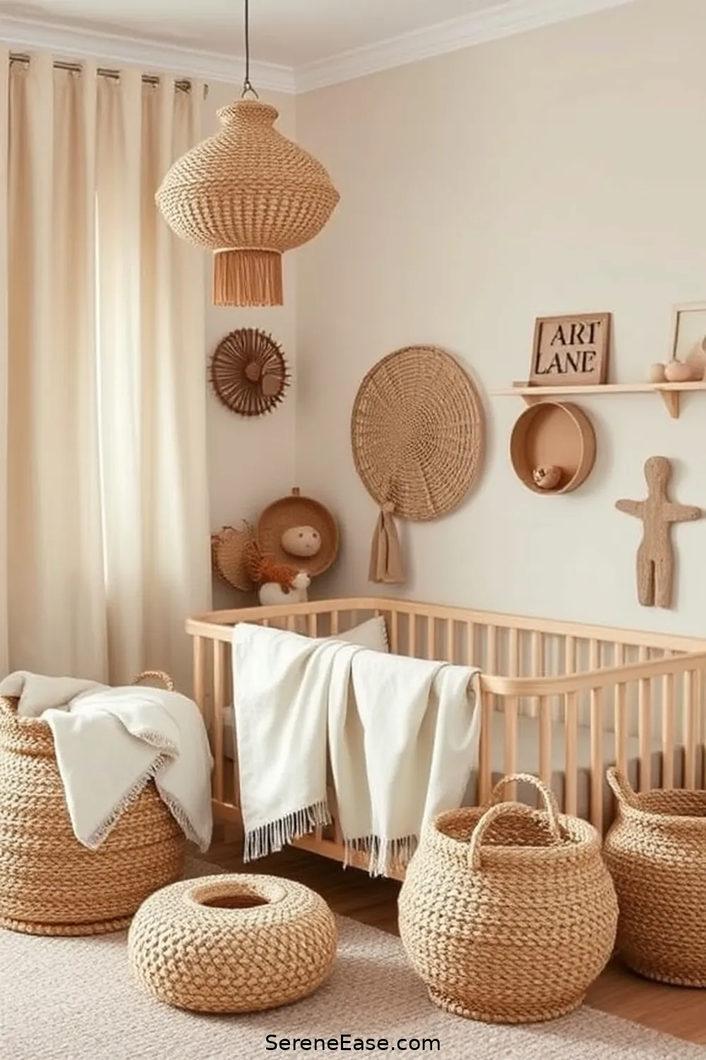 23 Earth Tone Nursery Ideas in Scandinavian Style 17 Accent With Woven Baskets for 23 Earth Tone Nursery Ideas in Scandinavian Style