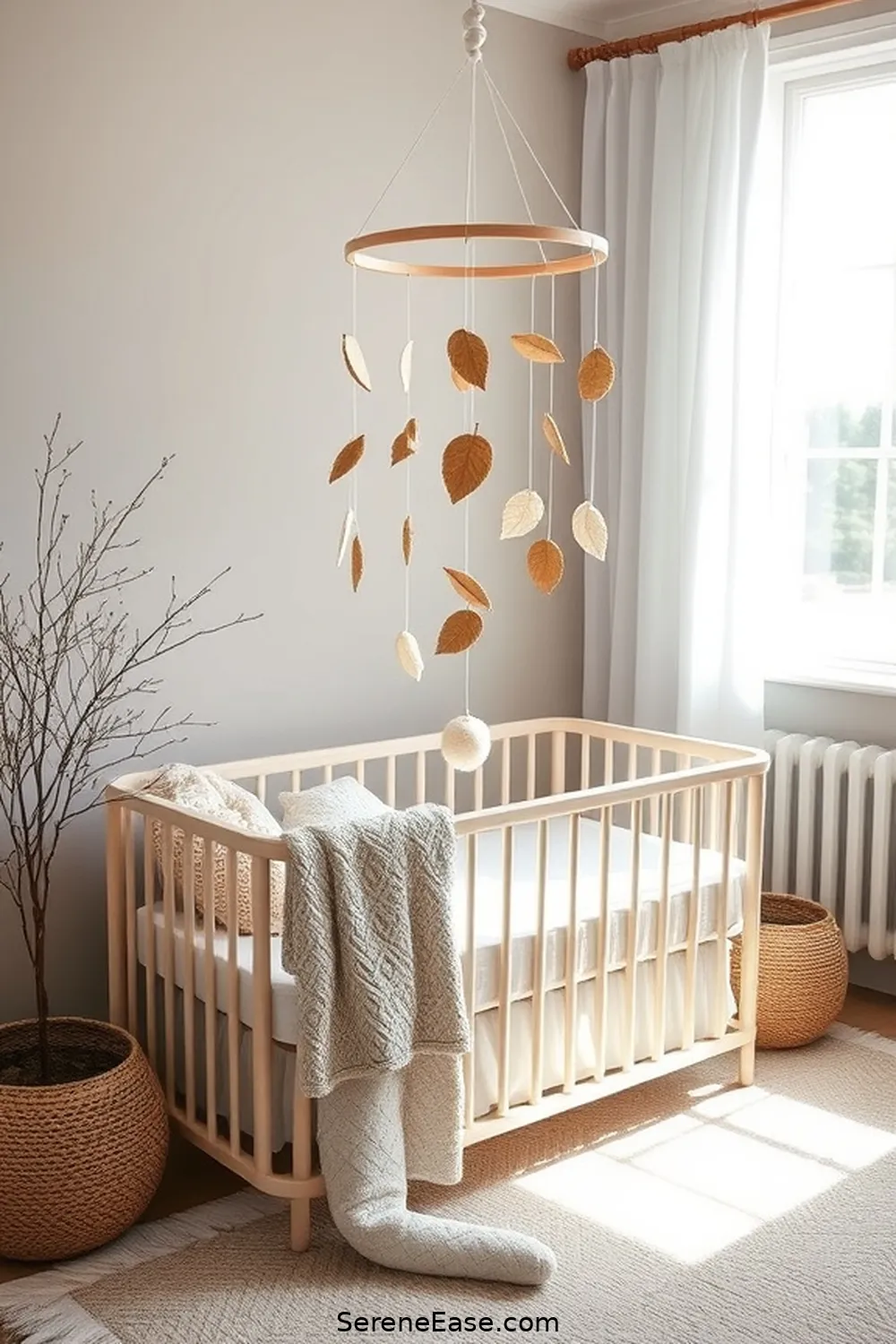 23 Earth Tone Nursery Ideas in Scandinavian Style 18 Feature a Nature-Inspired Mobile for 23 Earth Tone Nursery Ideas in Scandinavian Style