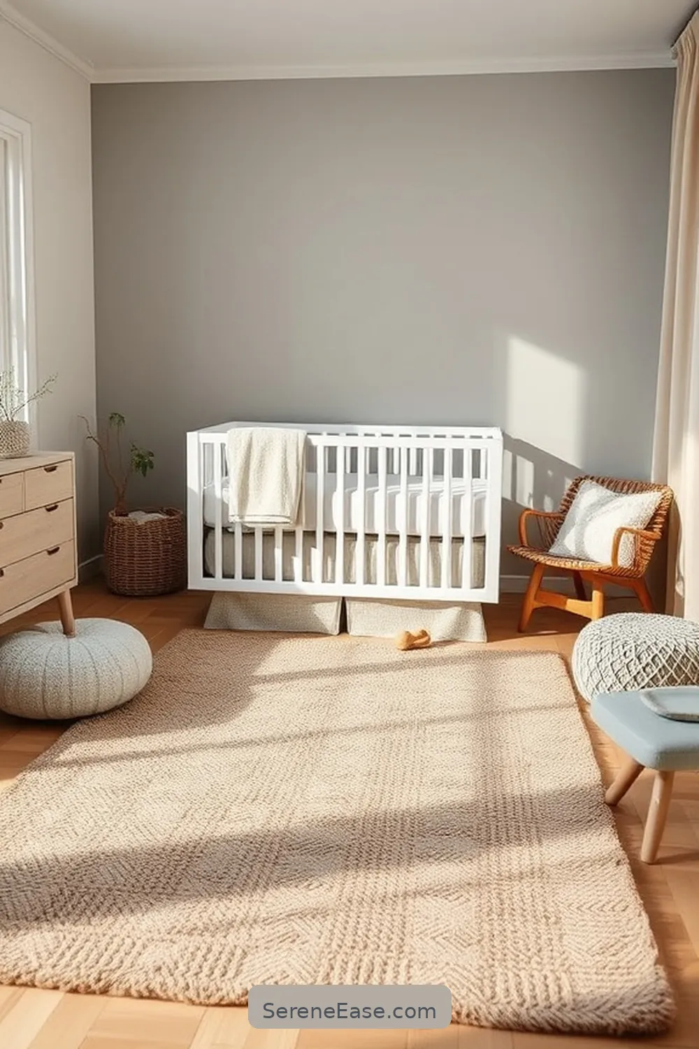 23 Earth Tone Nursery Ideas in Scandinavian Style 10 Incorporate Textured Rugs for 23 Earth Tone Nursery Ideas in Scandinavian Style