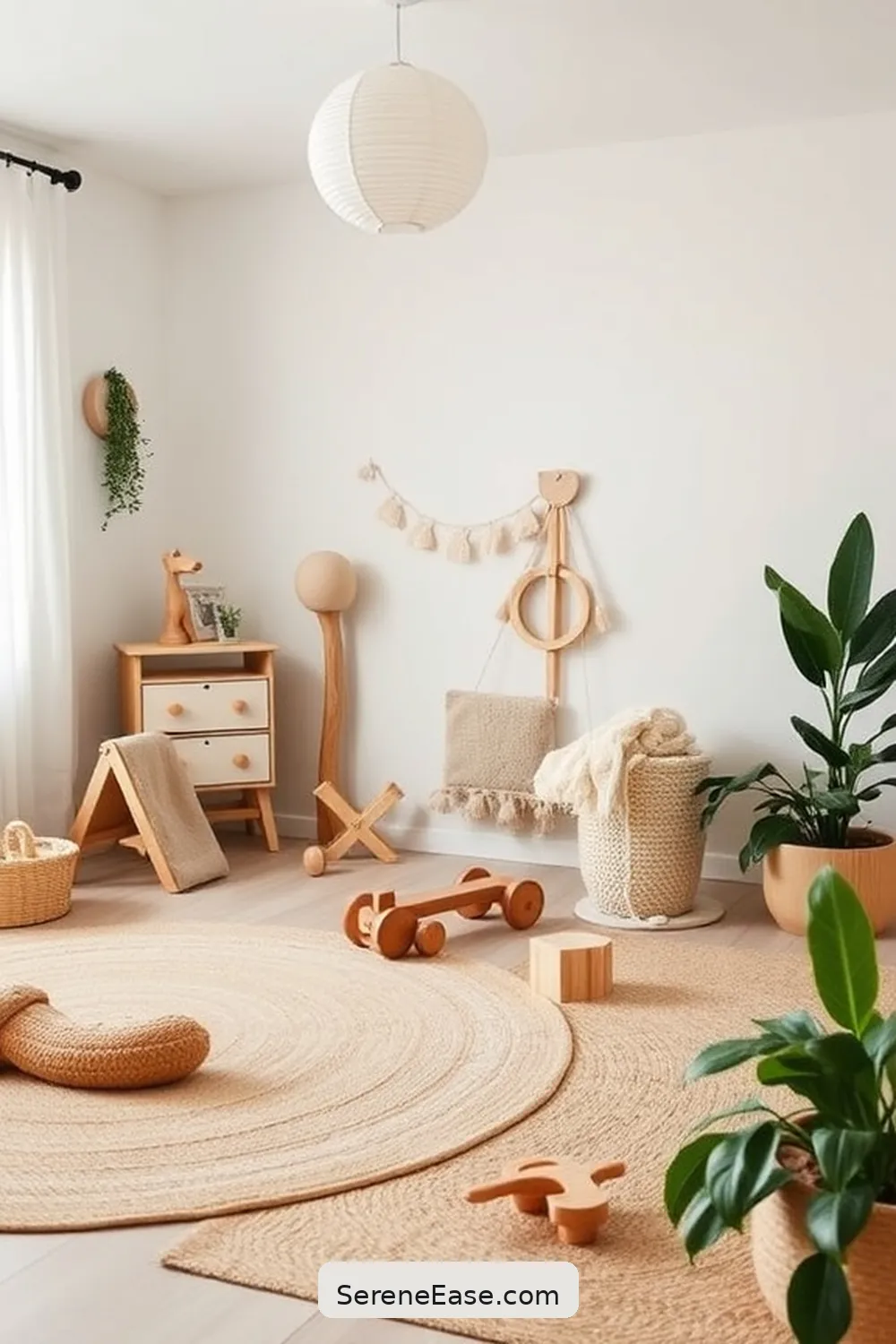 23 Earth Tone Nursery Ideas in Scandinavian Style 22 Incorporate a Play Area With Natural Elements for 23 Earth Tone Nursery Ideas in Scandinavian Style
