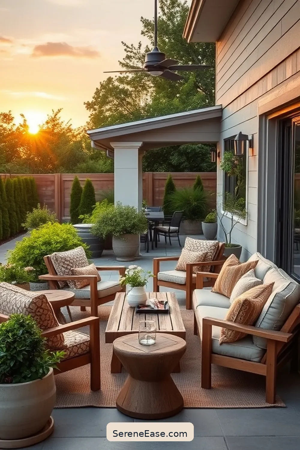 23 Inspiring Ideas for Neutral Tones in Outdoor Modern Farmhouse Style Patios 5 Add Earthy Brown Accents for 23 Inspiring Ideas for Neutral Tones in Outdoor Modern Farmhouse Style Patios