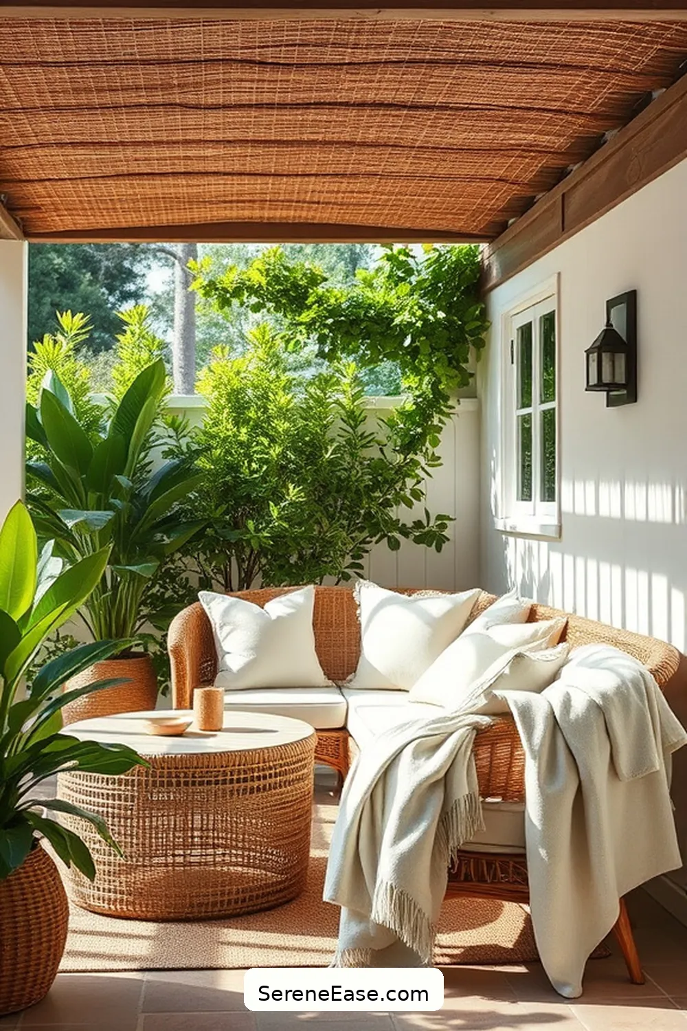 23 Inspiring Ideas for Neutral Tones in Outdoor Modern Farmhouse Style Patios 16 Create a Shaded Seating Area for 23 Inspiring Ideas for Neutral Tones in Outdoor Modern Farmhouse Style Patios