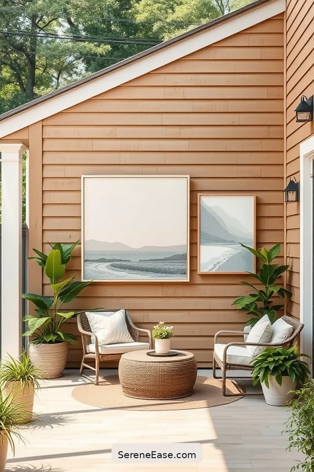 23 Inspiring Ideas for Neutral Tones in Outdoor Modern Farmhouse Style Patios 20 Incorporate a Neutral Color Palette in Wall Art for 23 Inspiring Ideas for Neutral Tones in Outdoor Modern Farmhouse Style Patios