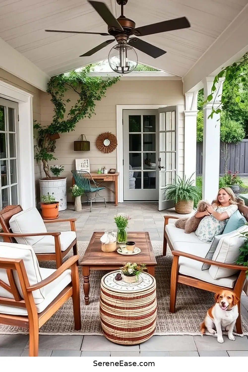 23 Inspiring Ideas for Neutral Tones in Outdoor Modern Farmhouse Style Patios 15 Integrate Vintage Farmhouse Decor for 23 Inspiring Ideas for Neutral Tones in Outdoor Modern Farmhouse Style Patios