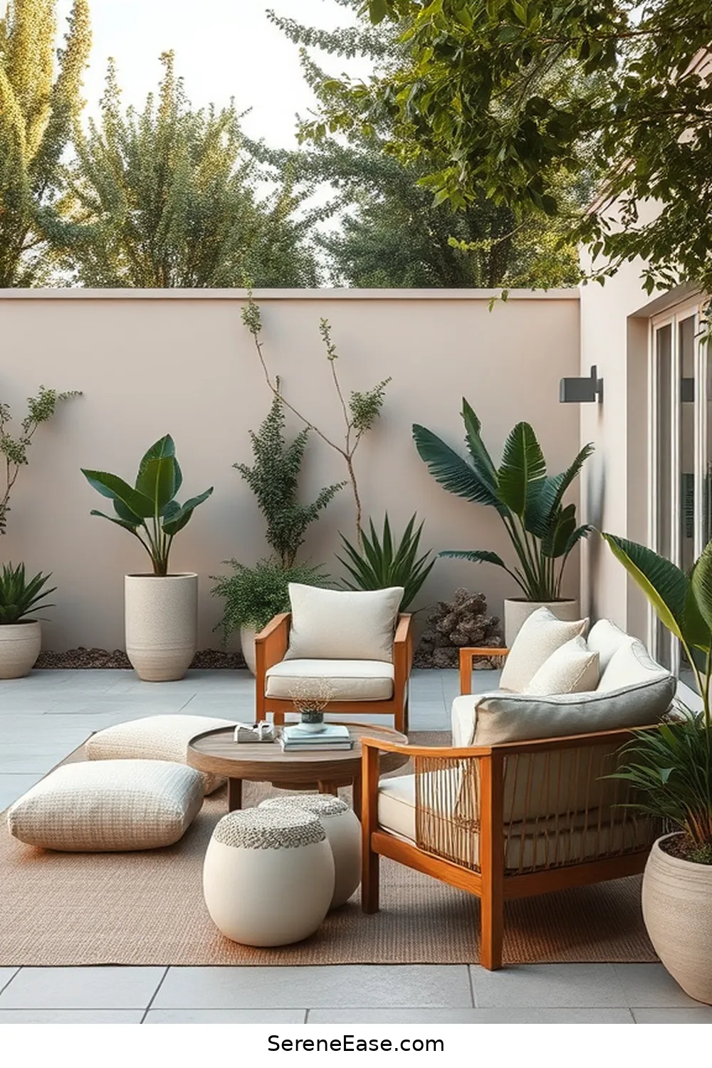 23 Inspiring Ideas for Neutral Tones in Outdoor Modern Farmhouse Style Patios 13 Opt for Minimalist Furniture Designs for 23 Inspiring Ideas for Neutral Tones in Outdoor Modern Farmhouse Style Patios