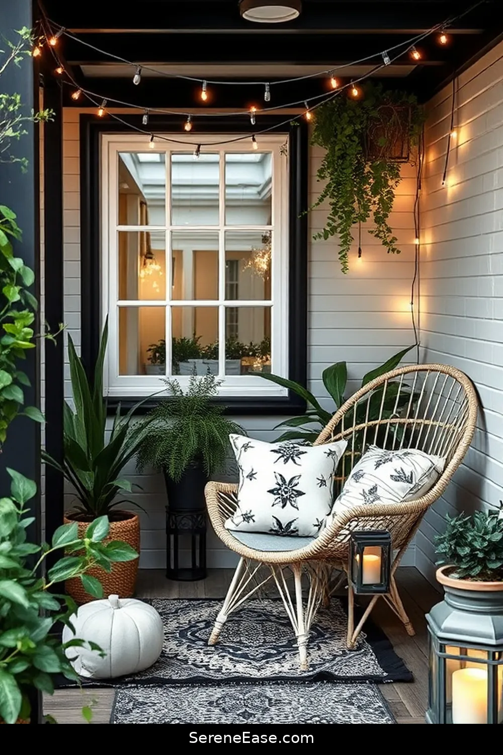 23 Stunning Black and White Outdoor Patios in Modern Farmhouse Style 2 Cozy Black and White Patio Nook for 23 Stunning Black and White Outdoor Patios in Modern Farmhouse Style