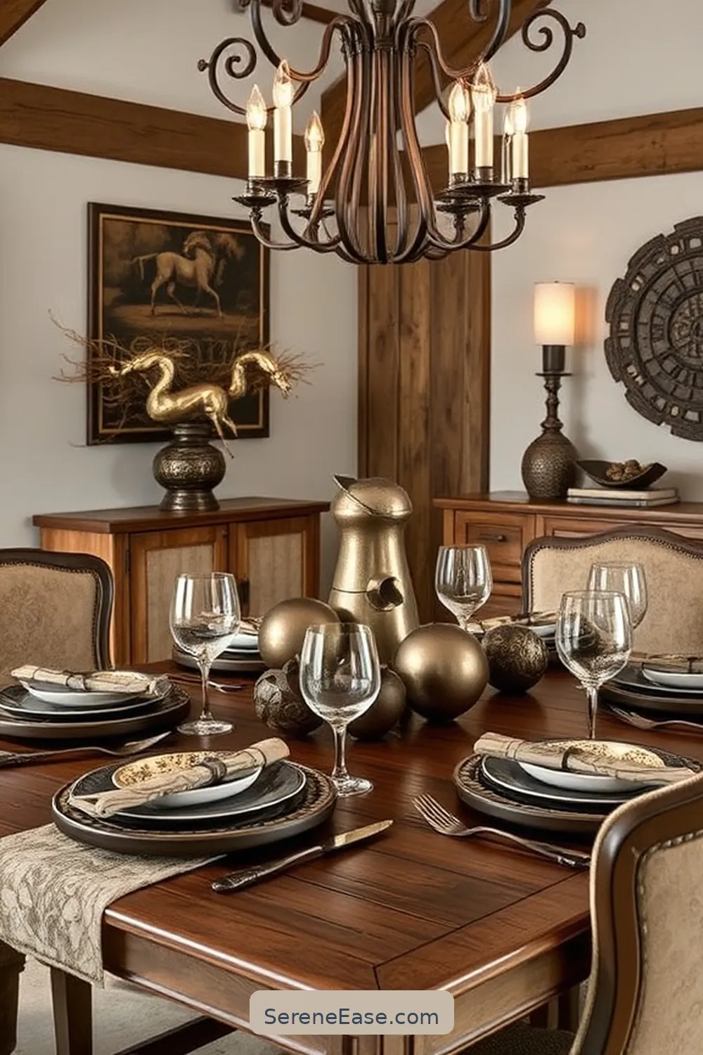 23 Stunning Metallic Accents for Your Rustic Dining Room Style 18 Bronze Sculptural Decor for 23 Stunning Metallic Accents for Your Rustic Dining Room Style