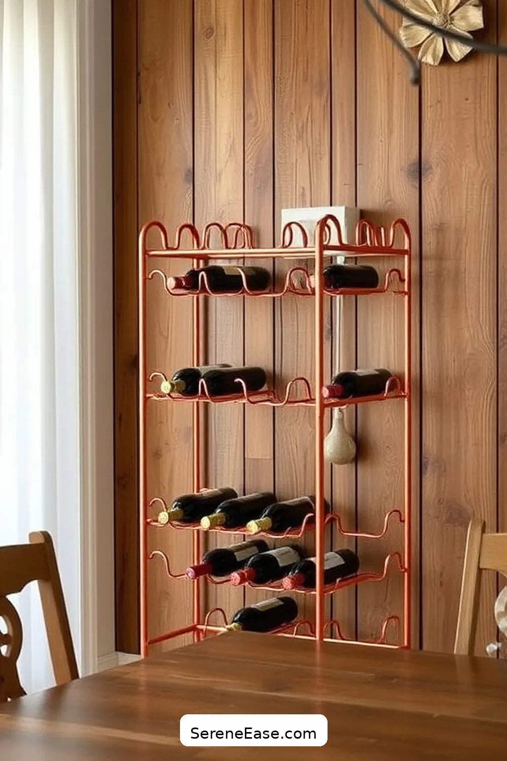 23 Stunning Metallic Accents for Your Rustic Dining Room Style 15 Copper Wine Racks for 23 Stunning Metallic Accents for Your Rustic Dining Room Style