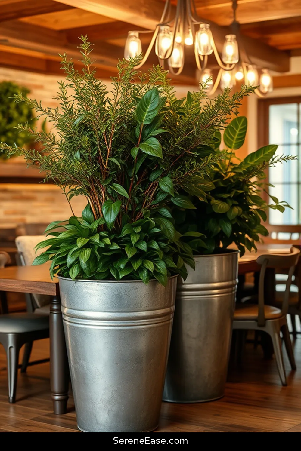 23 Stunning Metallic Accents for Your Rustic Dining Room Style 13 Galvanized Steel Planters for 23 Stunning Metallic Accents for Your Rustic Dining Room Style