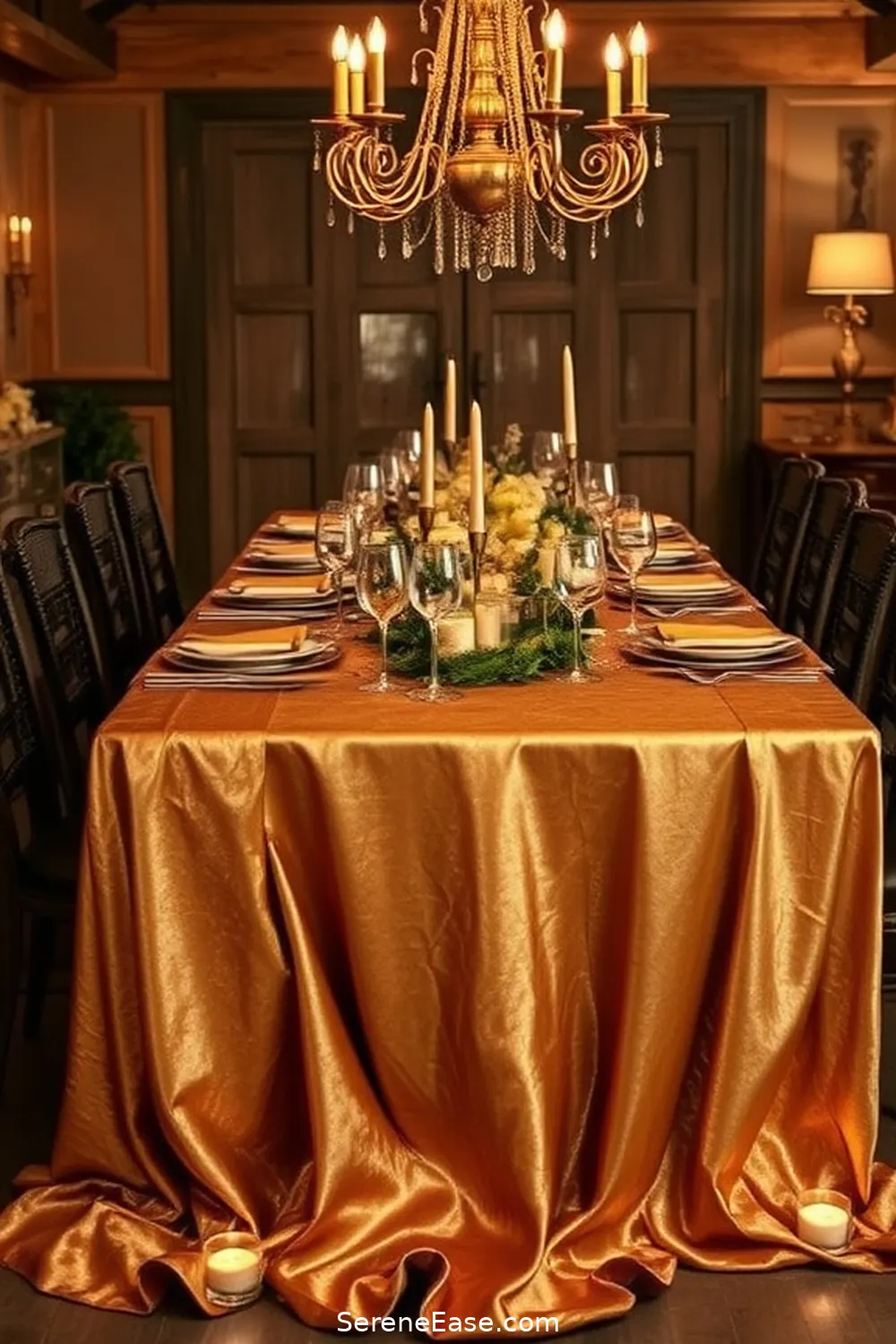 23 Stunning Metallic Accents for Your Rustic Dining Room Style 6 Gold Accented Table Linens for 23 Stunning Metallic Accents for Your Rustic Dining Room Style
