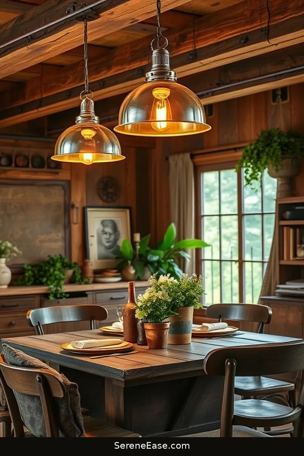 23 Stunning Metallic Accents for Your Rustic Dining Room Style 2 Metallic Light Fixtures for 23 Stunning Metallic Accents for Your Rustic Dining Room Style