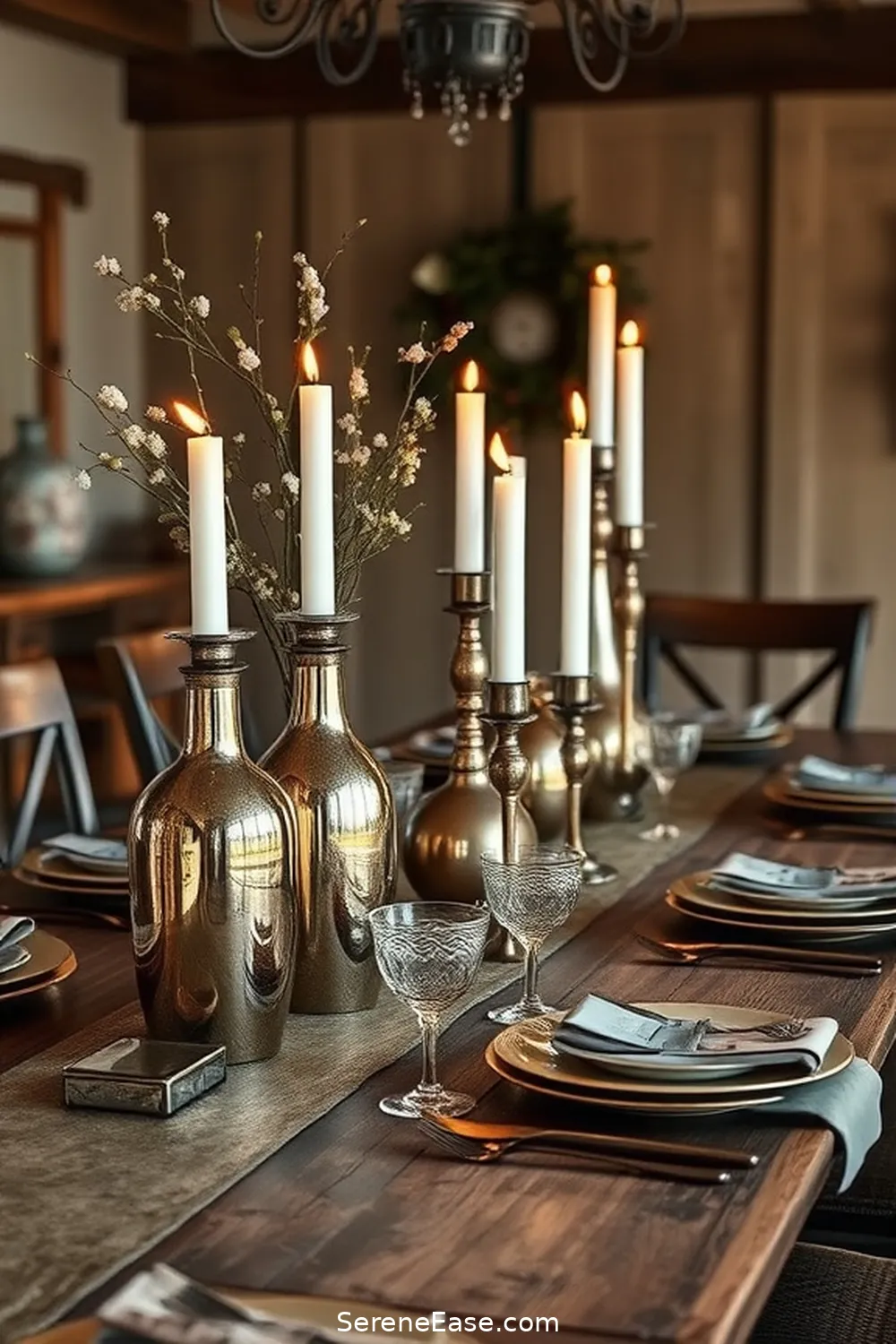 23 Stunning Metallic Accents for Your Rustic Dining Room Style 10 Reflective Centerpieces for 23 Stunning Metallic Accents for Your Rustic Dining Room Style