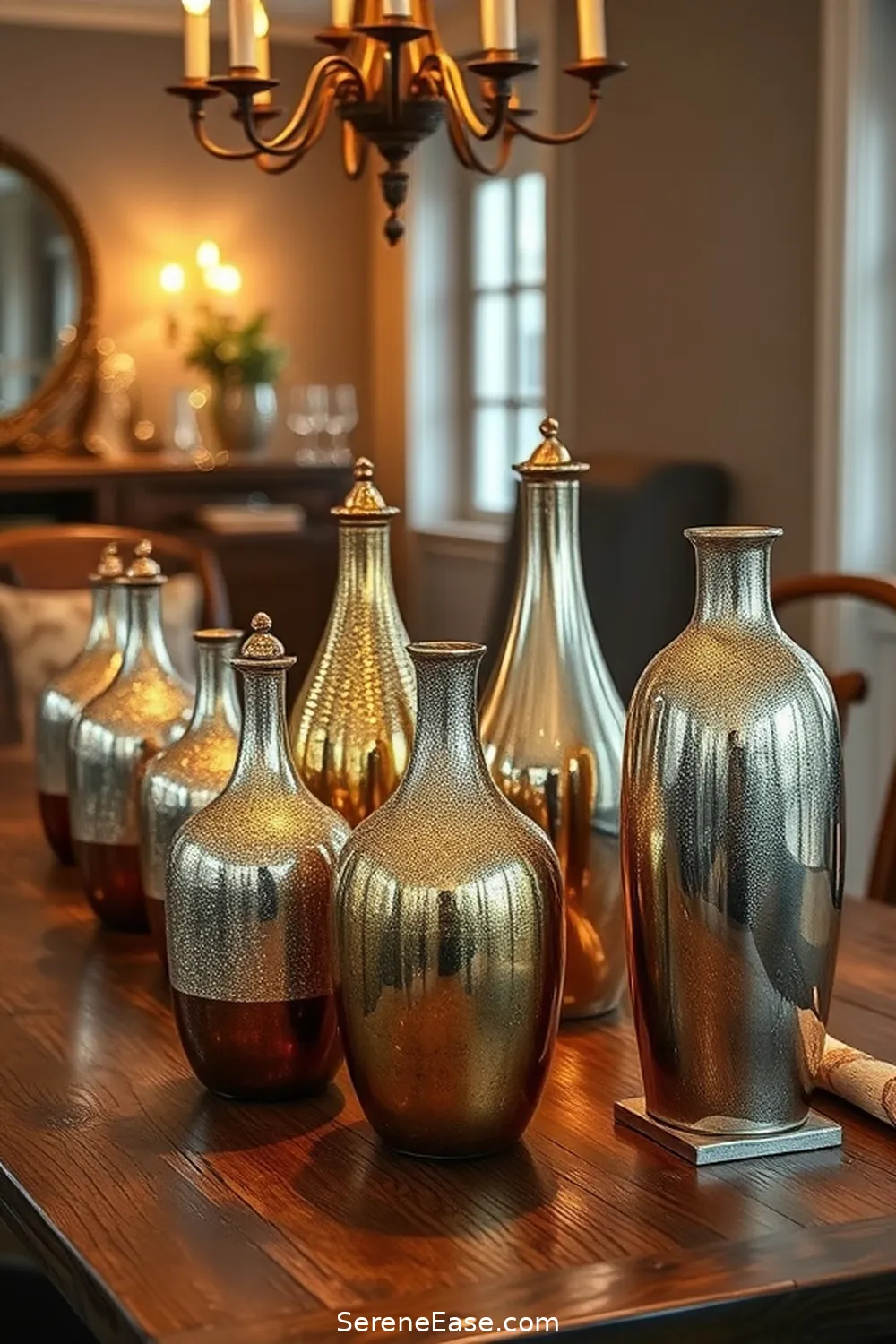 23 Stunning Metallic Accents for Your Rustic Dining Room Style 23 Shimmering Decorative Vases for 23 Stunning Metallic Accents for Your Rustic Dining Room Style