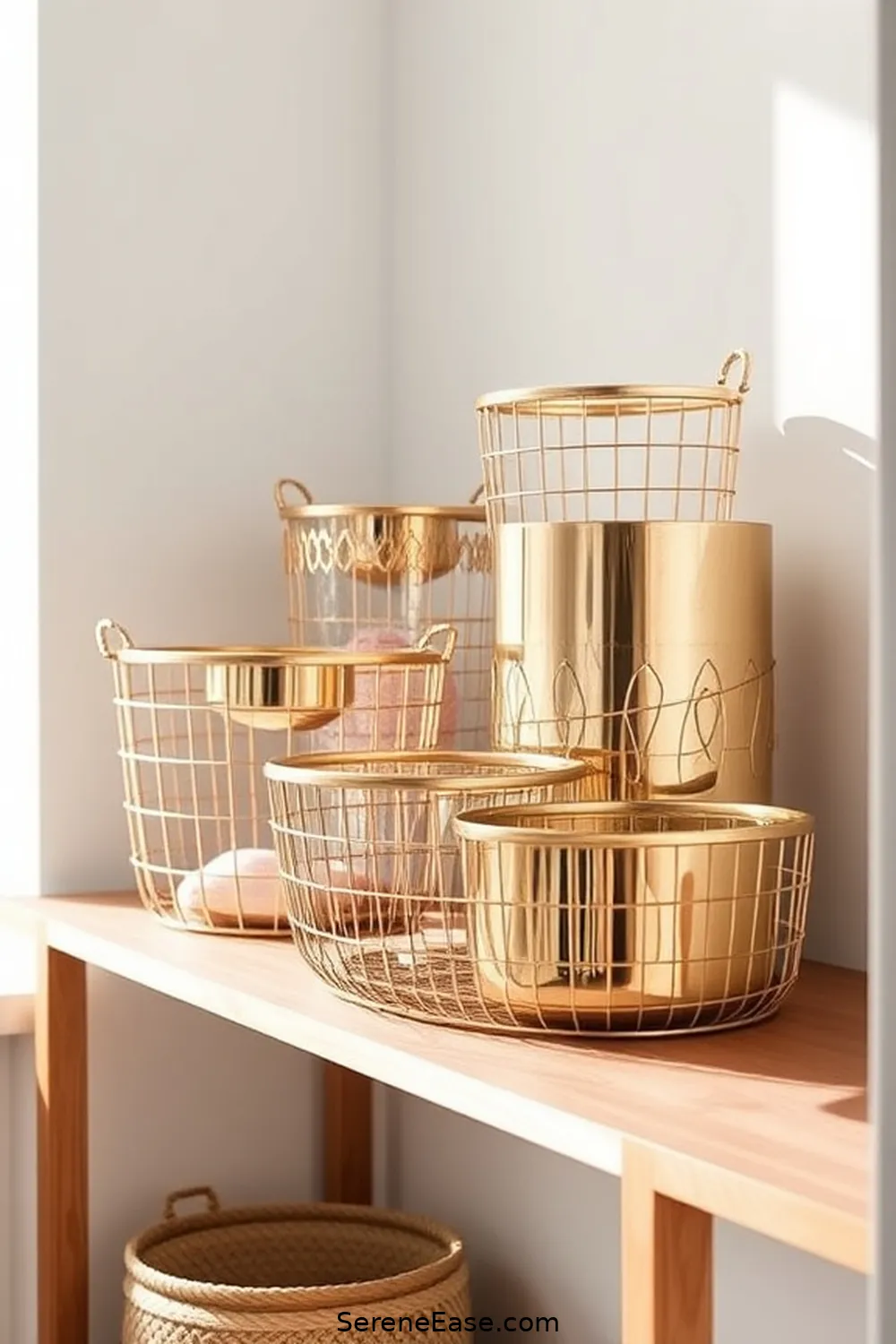 23 Stunning Metallic Accents for Your Scandinavian Style Library 16 Chic Storage Baskets for 23 Stunning Metallic Accents for Your Scandinavian Style Library