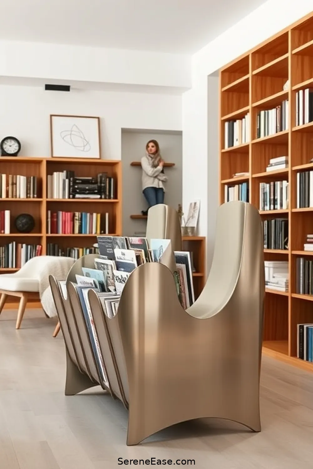 23 Stunning Metallic Accents for Your Scandinavian Style Library 13 Modern Magazine Racks for 23 Stunning Metallic Accents for Your Scandinavian Style Library