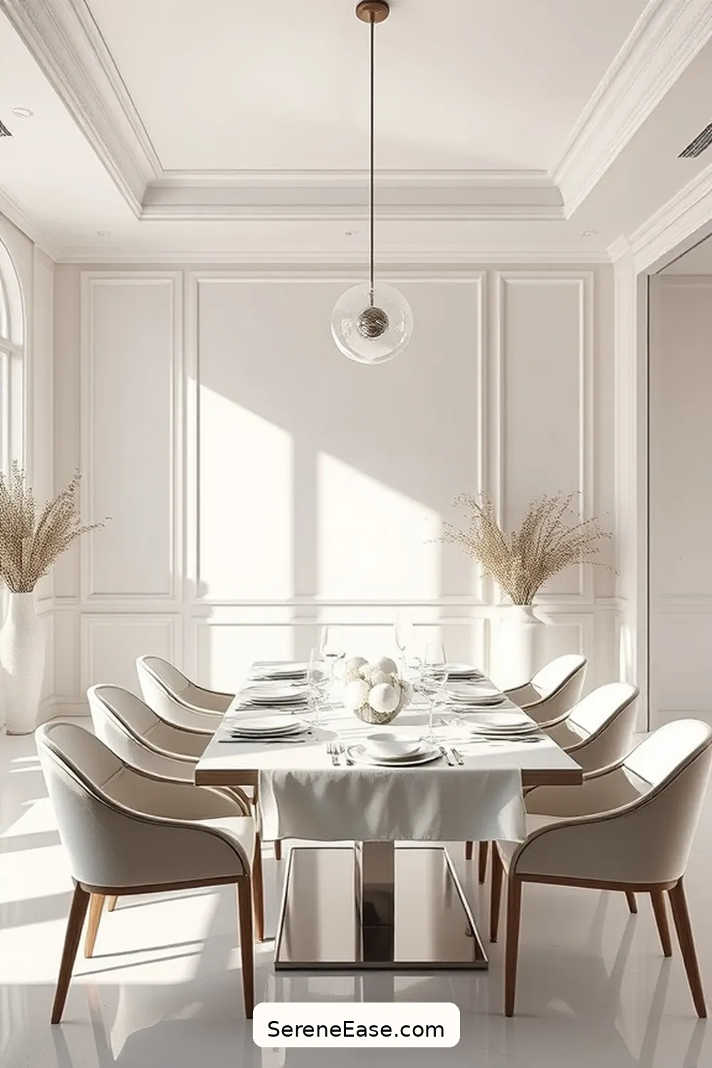 23 Stunning Monochromatic Dining Room Ideas in Minimalist Style 24 Elegant Ivory Simplicity for 23 Stunning Monochromatic Dining Room Ideas in Minimalist Style
