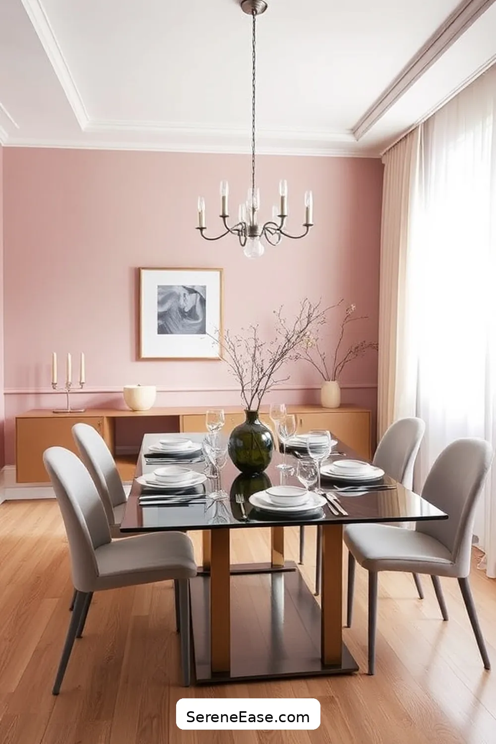23 Stunning Monochromatic Dining Room Ideas in Minimalist Style 10 Muted Pastel Pink for 23 Stunning Monochromatic Dining Room Ideas in Minimalist Style