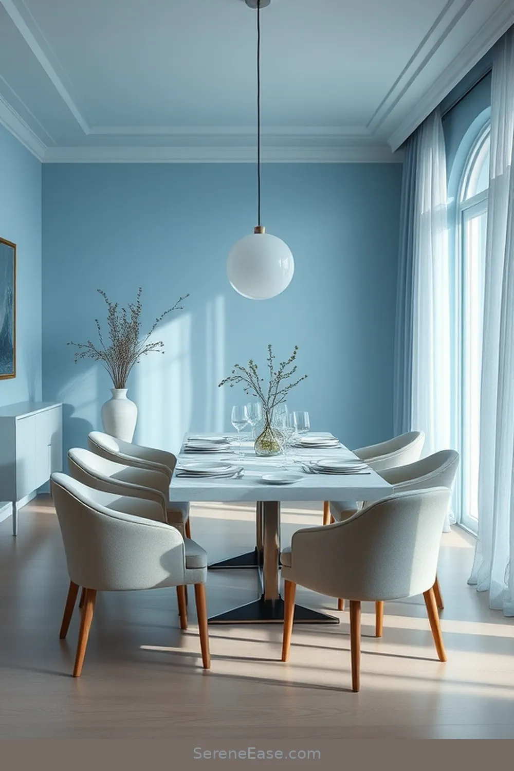 23 Stunning Monochromatic Dining Room Ideas in Minimalist Style 7 Ocean Blue Calm for 23 Stunning Monochromatic Dining Room Ideas in Minimalist Style