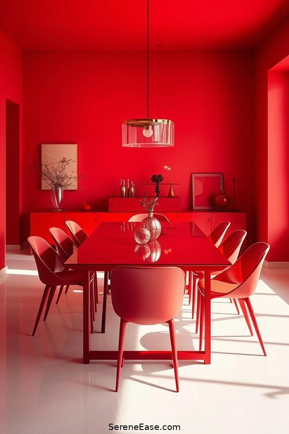 23 Stunning Monochromatic Dining Room Ideas in Minimalist Style 9 Vibrant Red Passion for 23 Stunning Monochromatic Dining Room Ideas in Minimalist Style