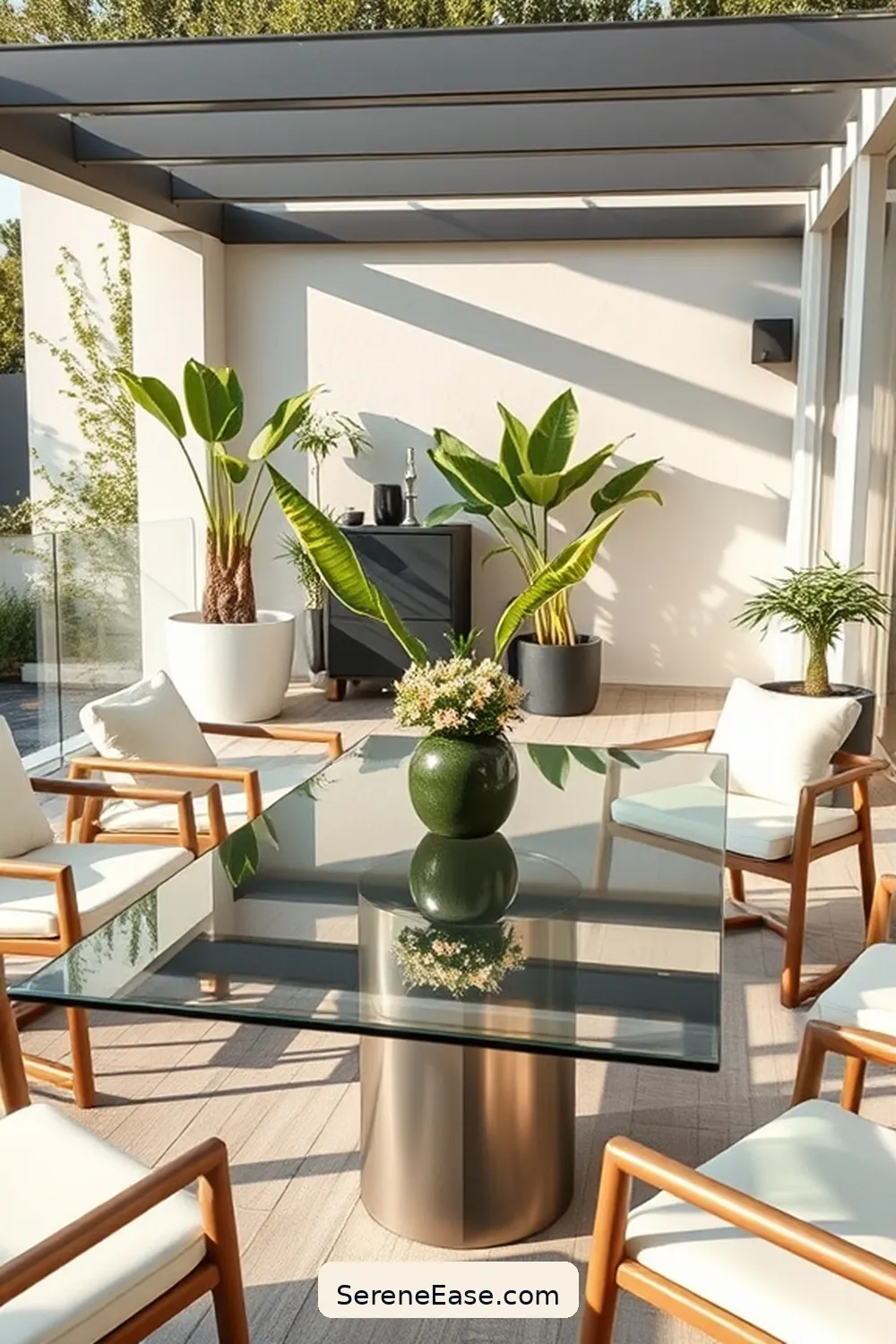 23 Stylish Metallic Accents for Your Scandinavian Outdoor Patio 11 Reflective Glass Table Tops for 23 Stylish Metallic Accents for Your Scandinavian Outdoor Patio